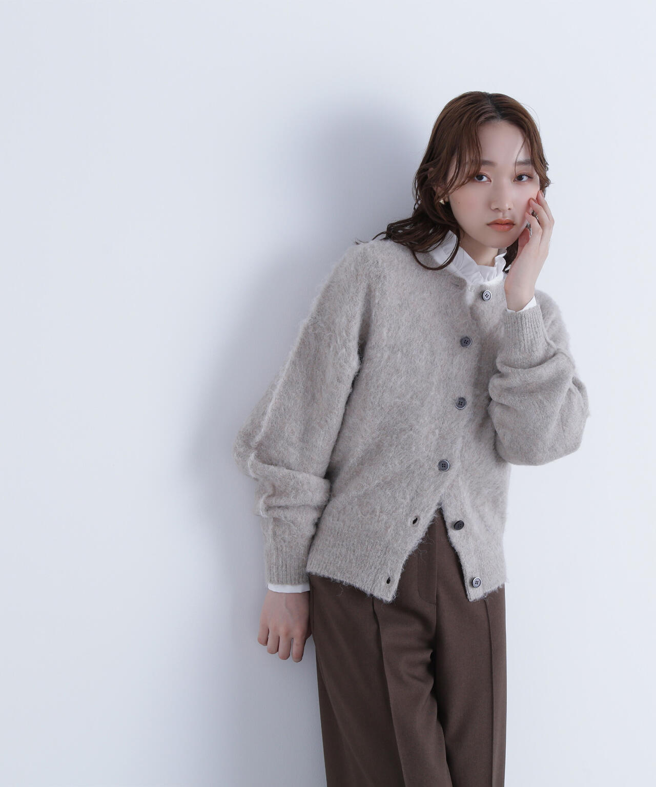 2wayヘアリーカーディガン