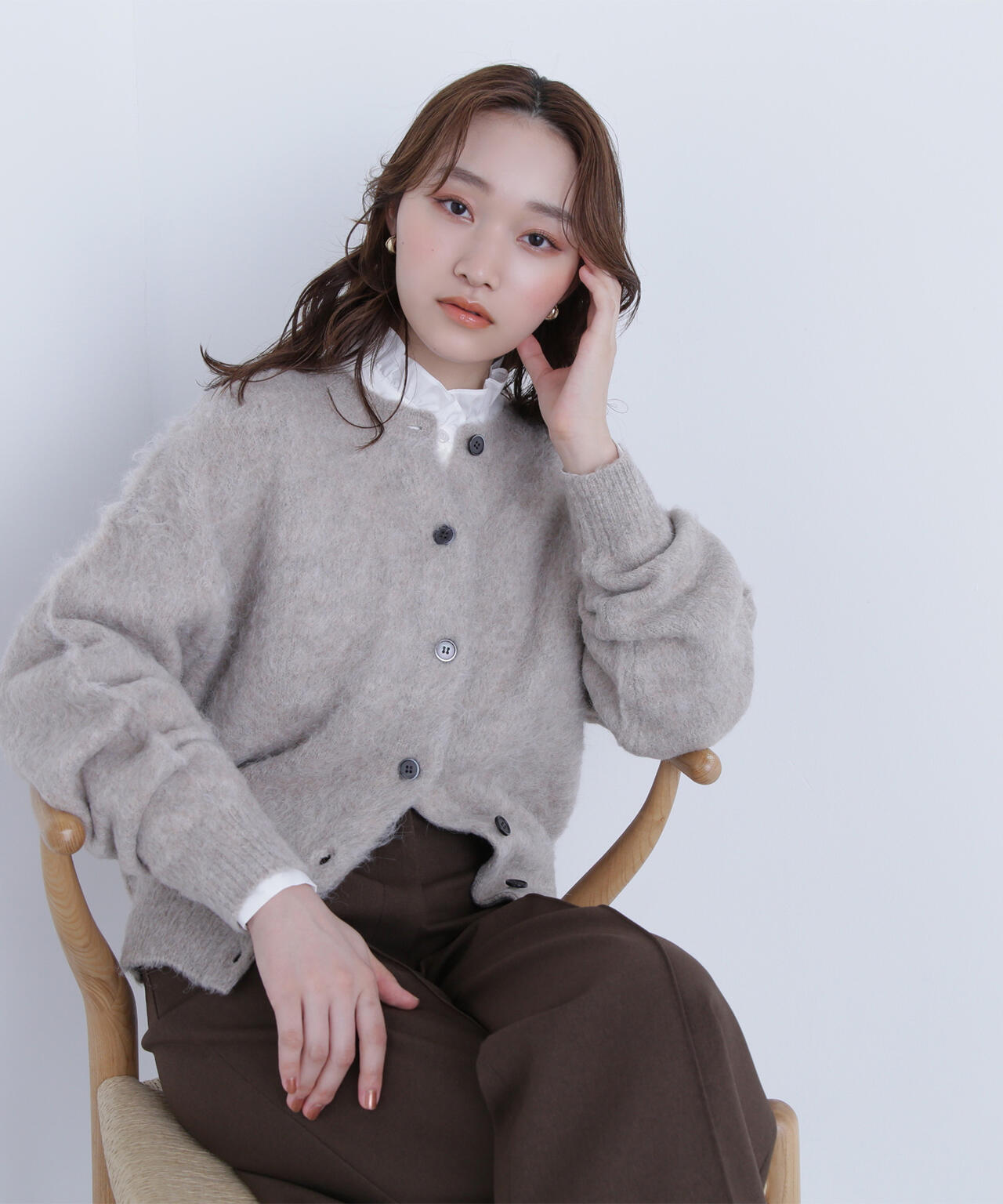 2wayヘアリーカーディガン*