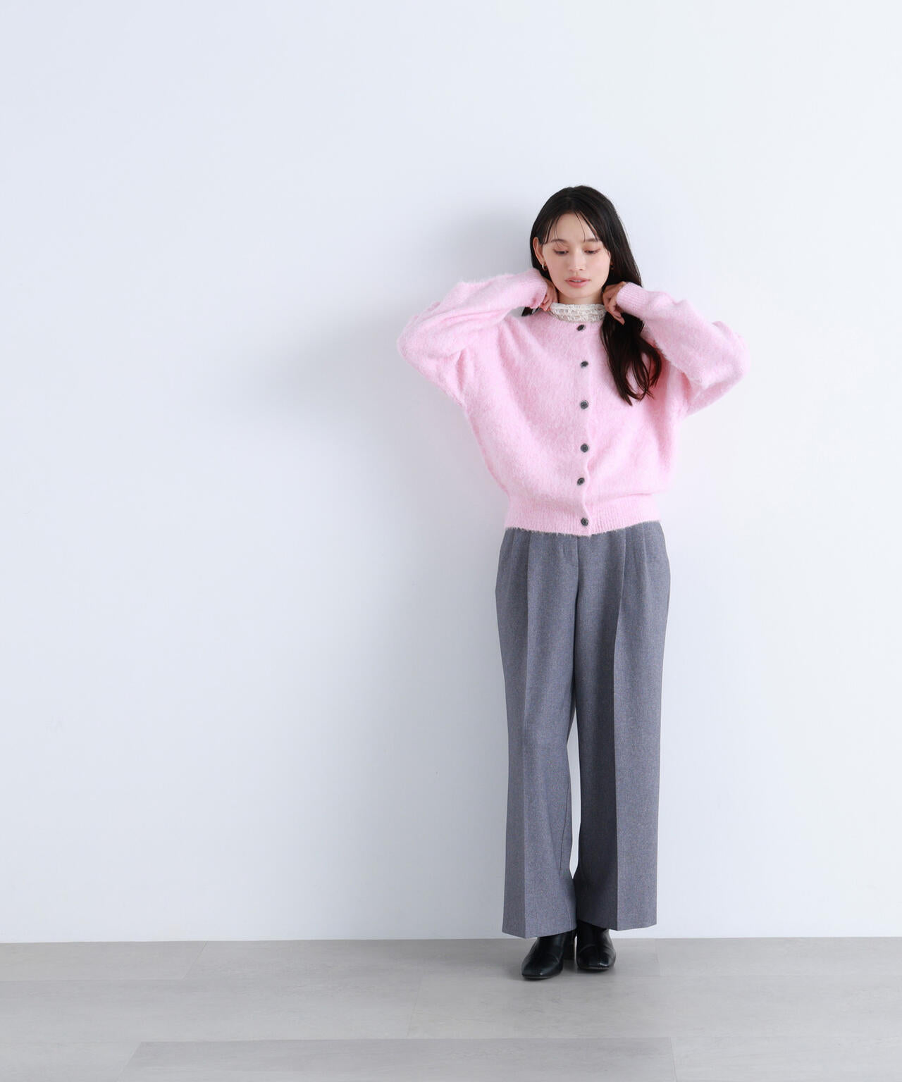 2wayヘアリーカーディガン