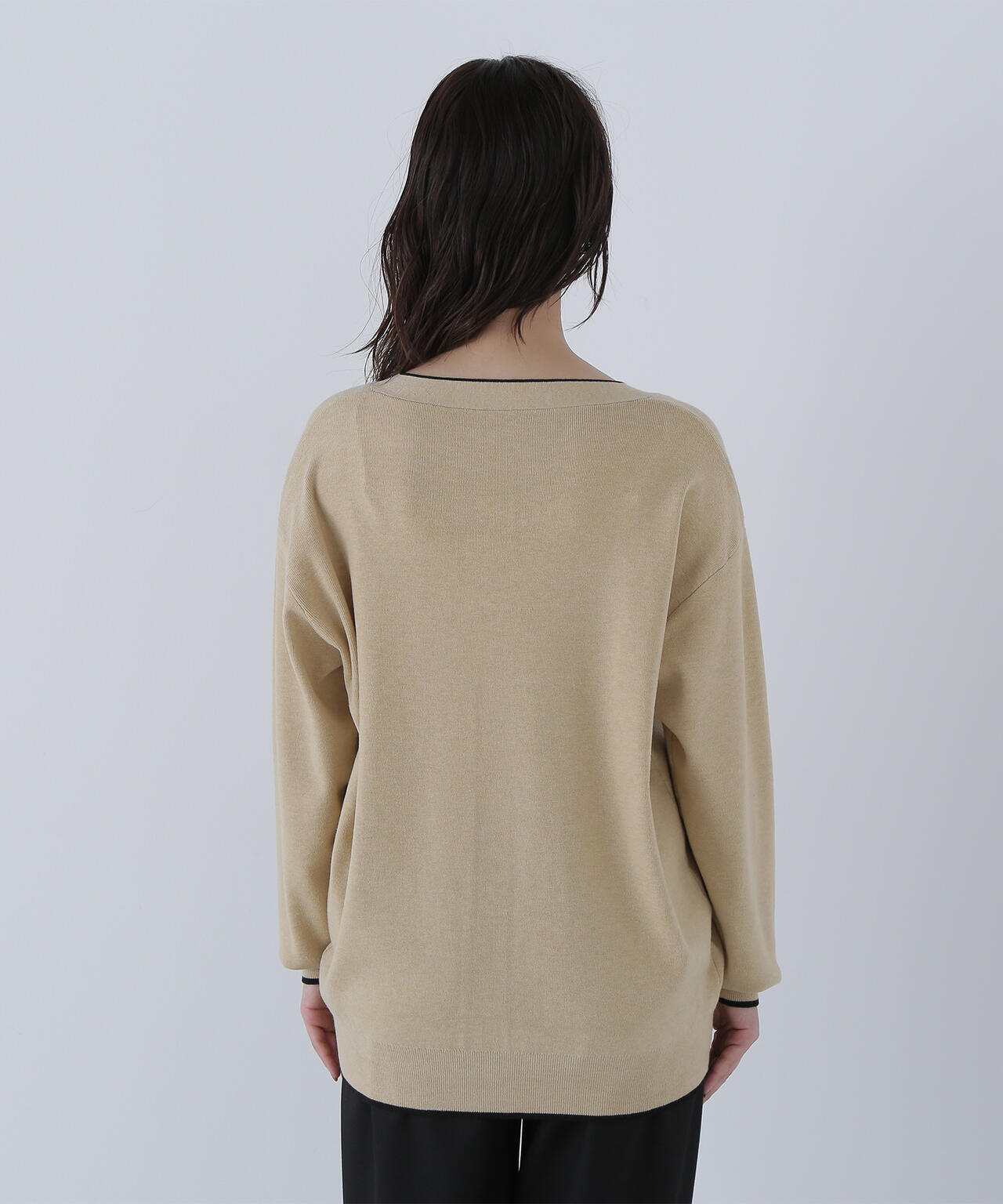 バイカラーボクシーカーディガン