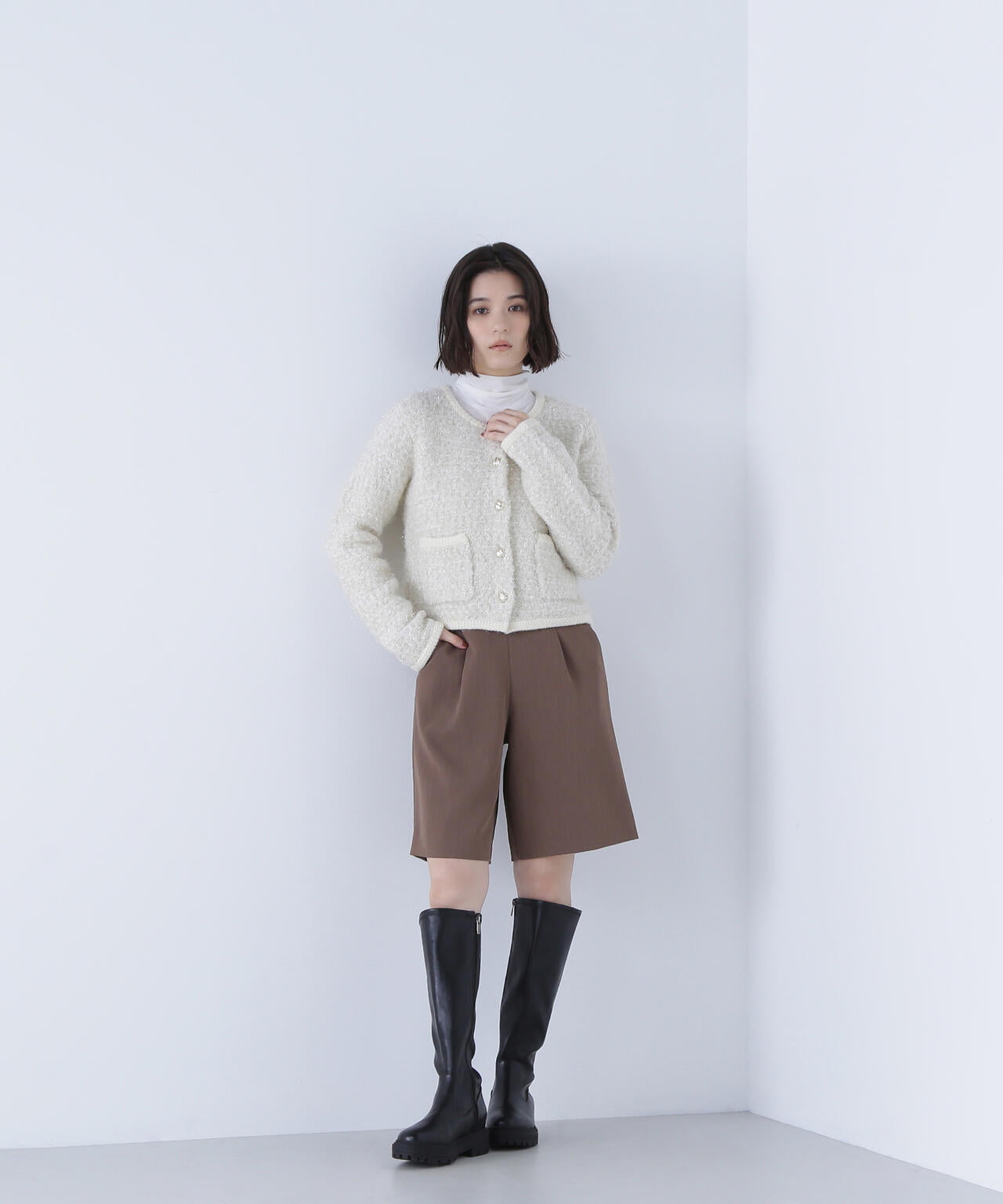 ラメツイードニットジャケット