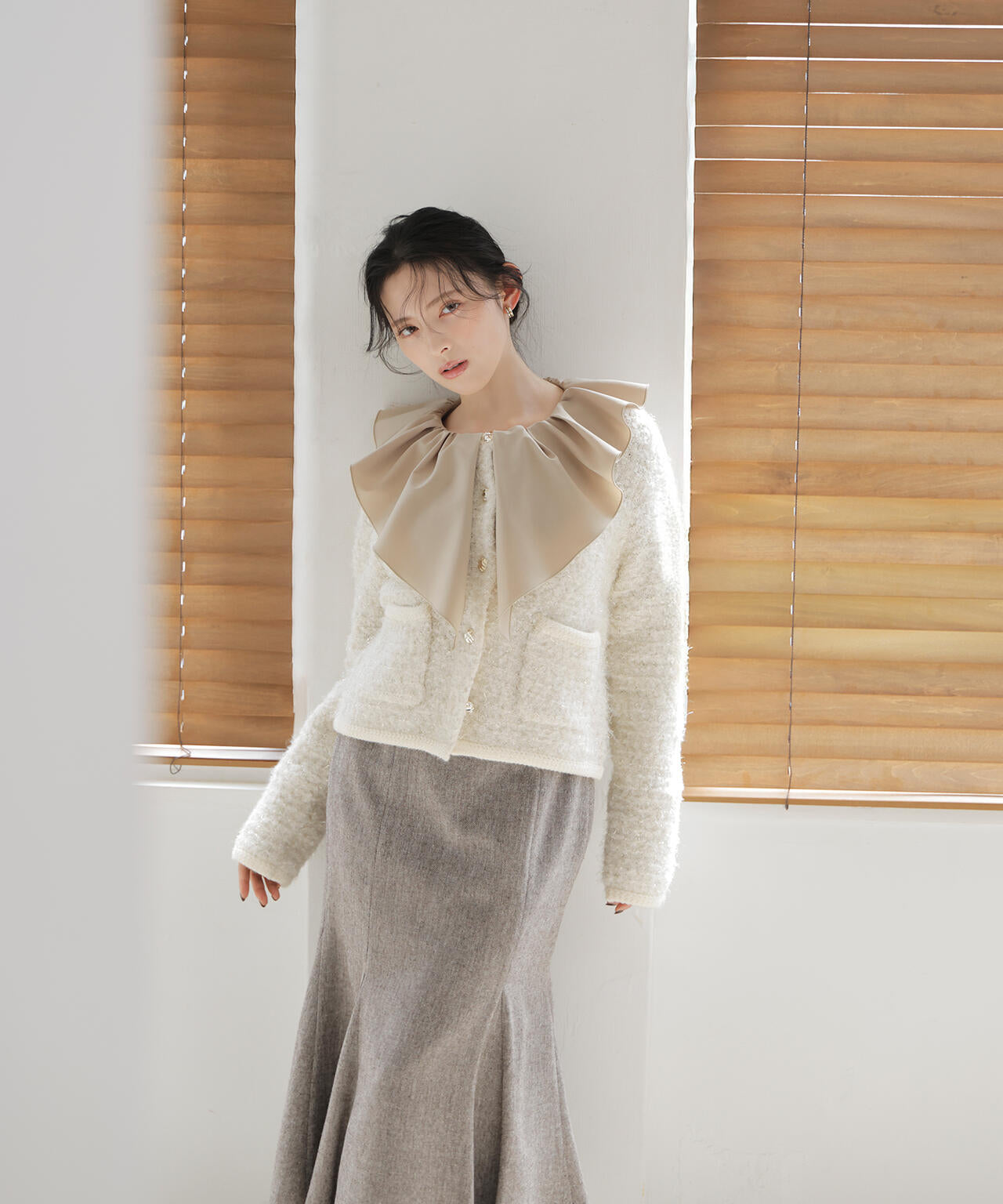 ラメツイードニットジャケット