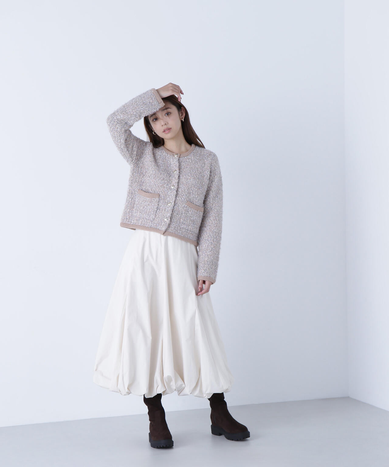 ラメツイードニットジャケット
