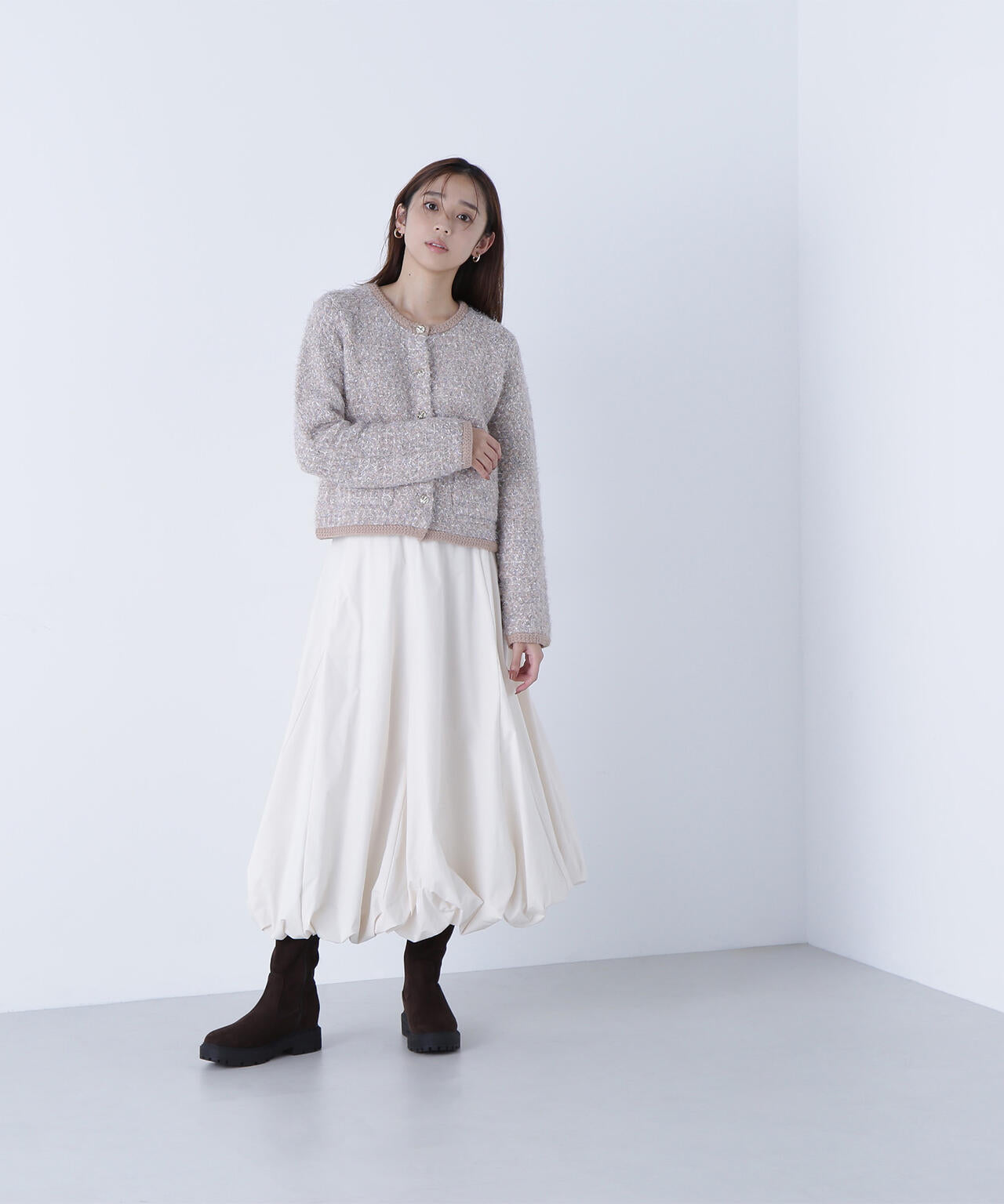 ラメツイードニットジャケット