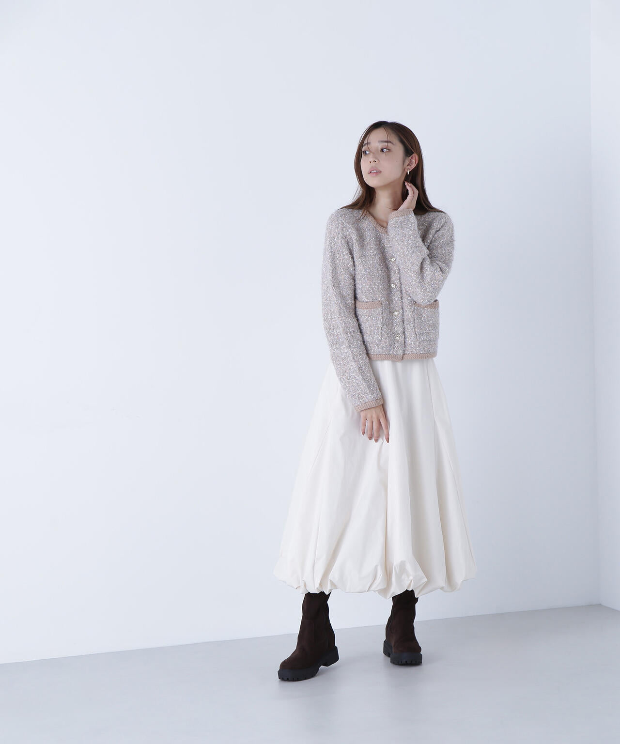 ラメツイードニットジャケット
