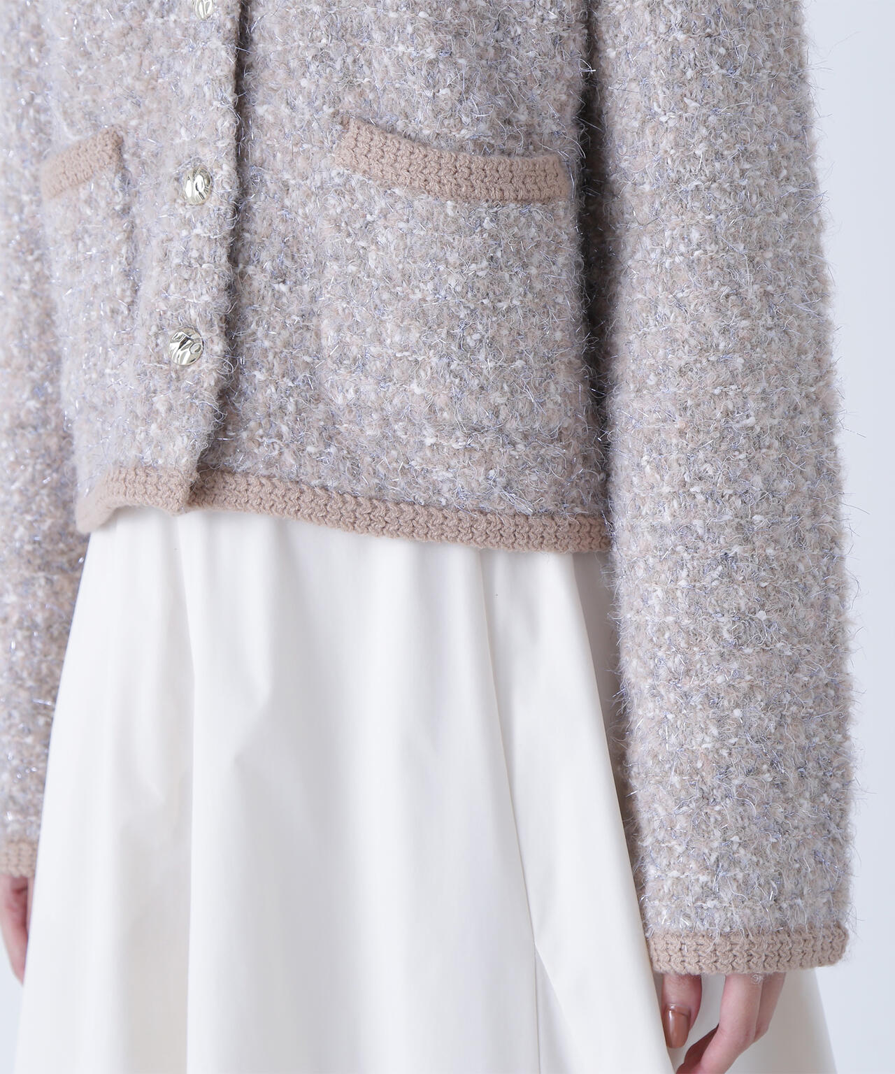 ラメツイードニットジャケット