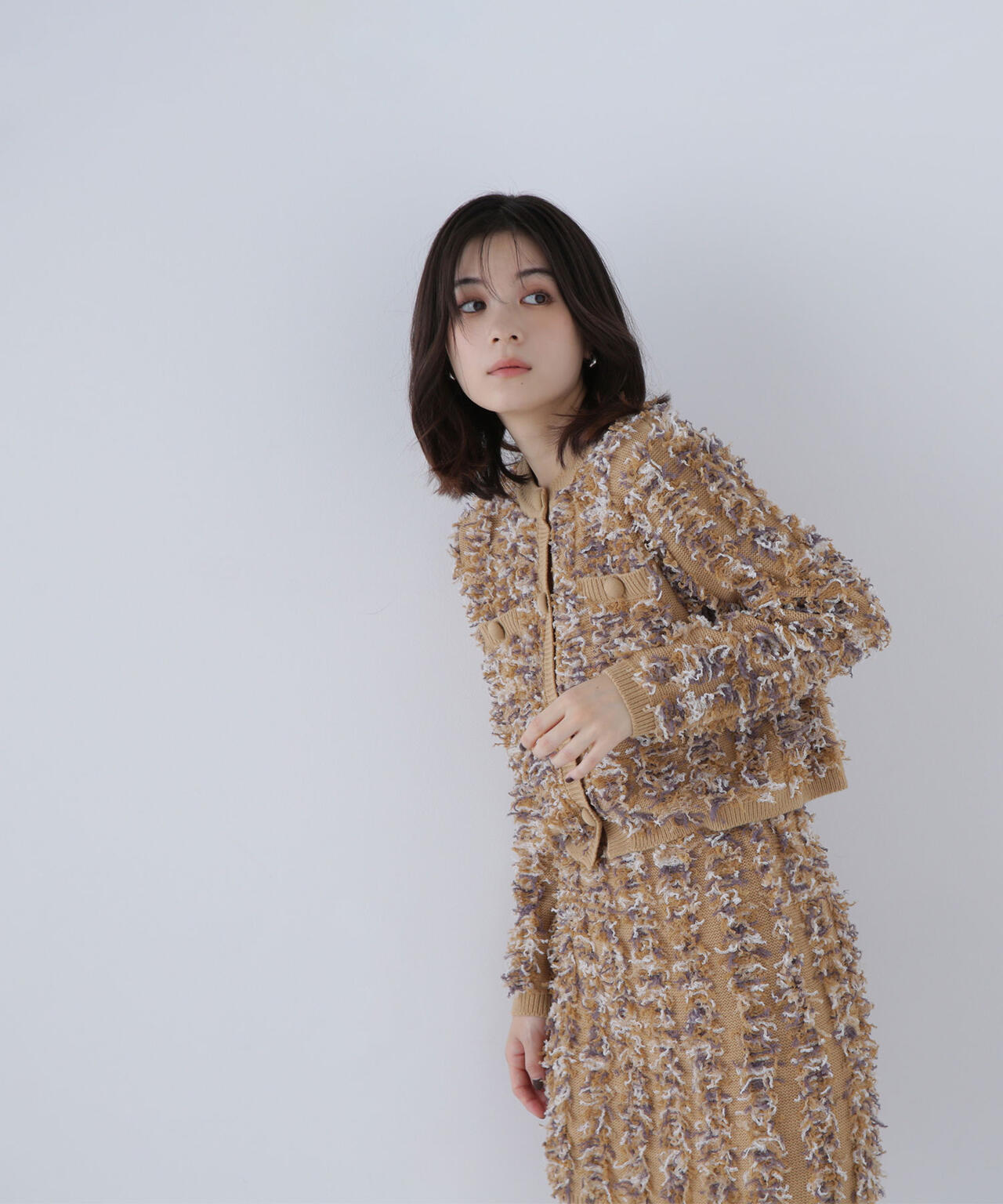 フリンジニット SETUP ツイードジャケット