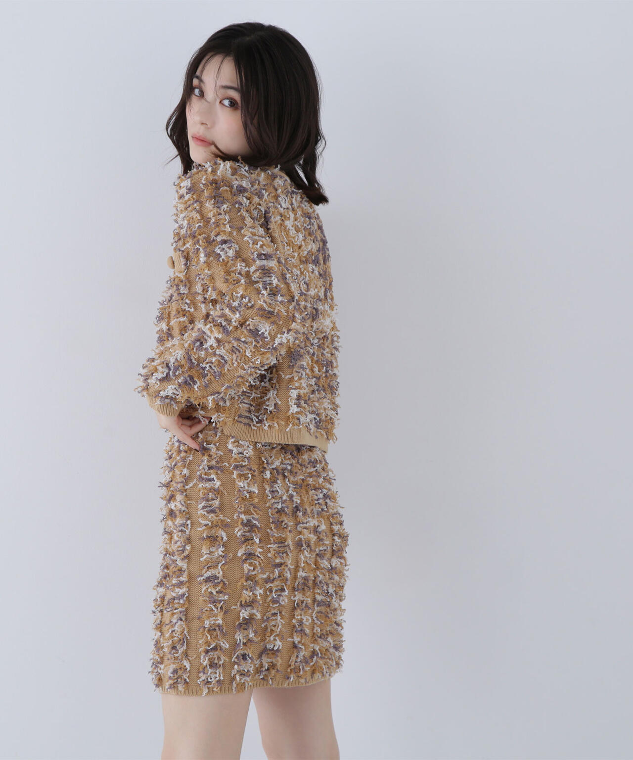 フリンジニット SETUP ツイードジャケット