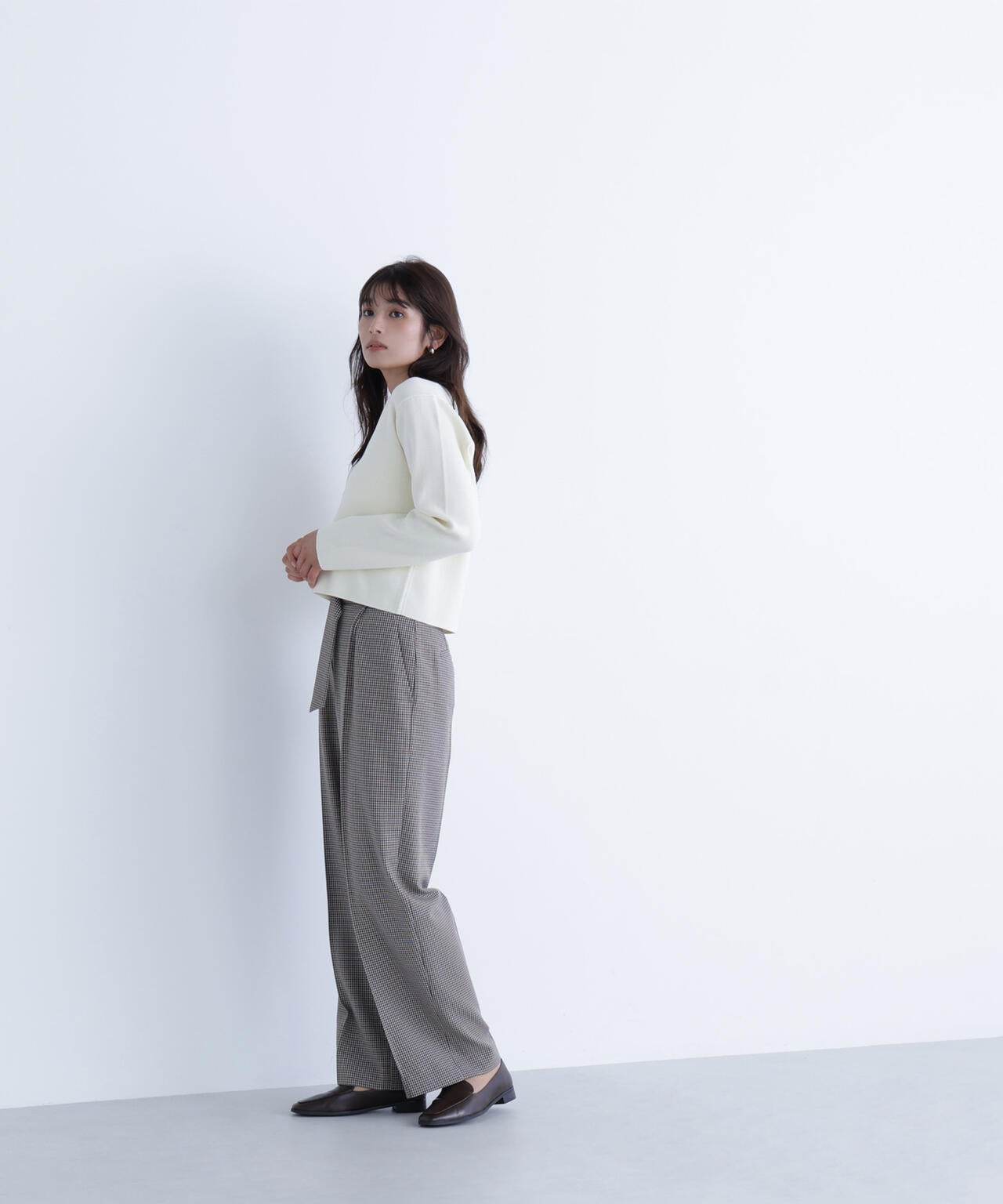 襟付きメタルボタンニットジャケット