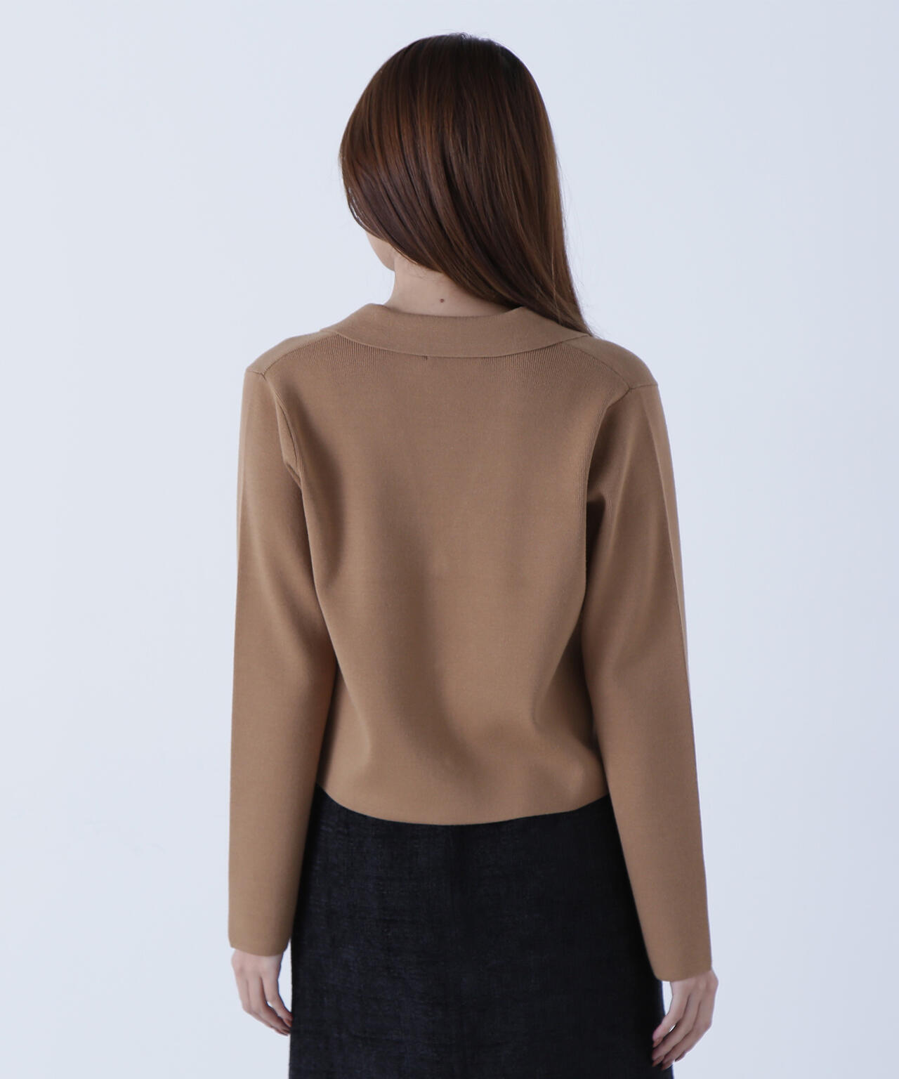 襟付きメタルボタンニットジャケット