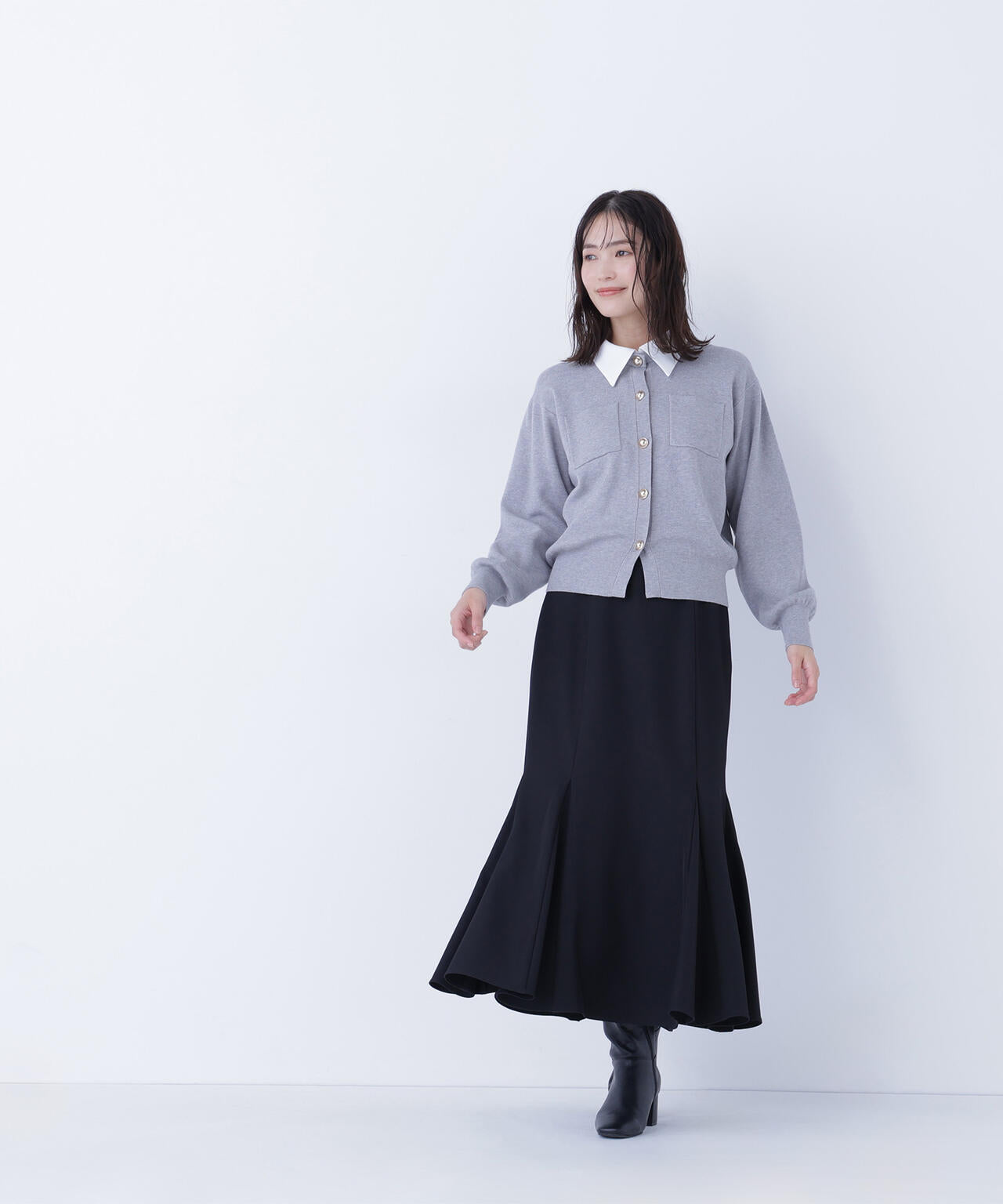 【Oggi掲載】2wayカラーニットジャケット