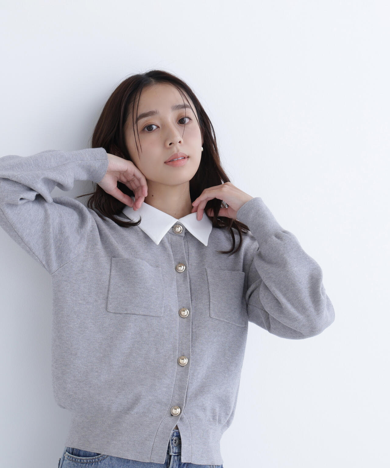 【Oggi掲載】2wayカラーニットジャケット