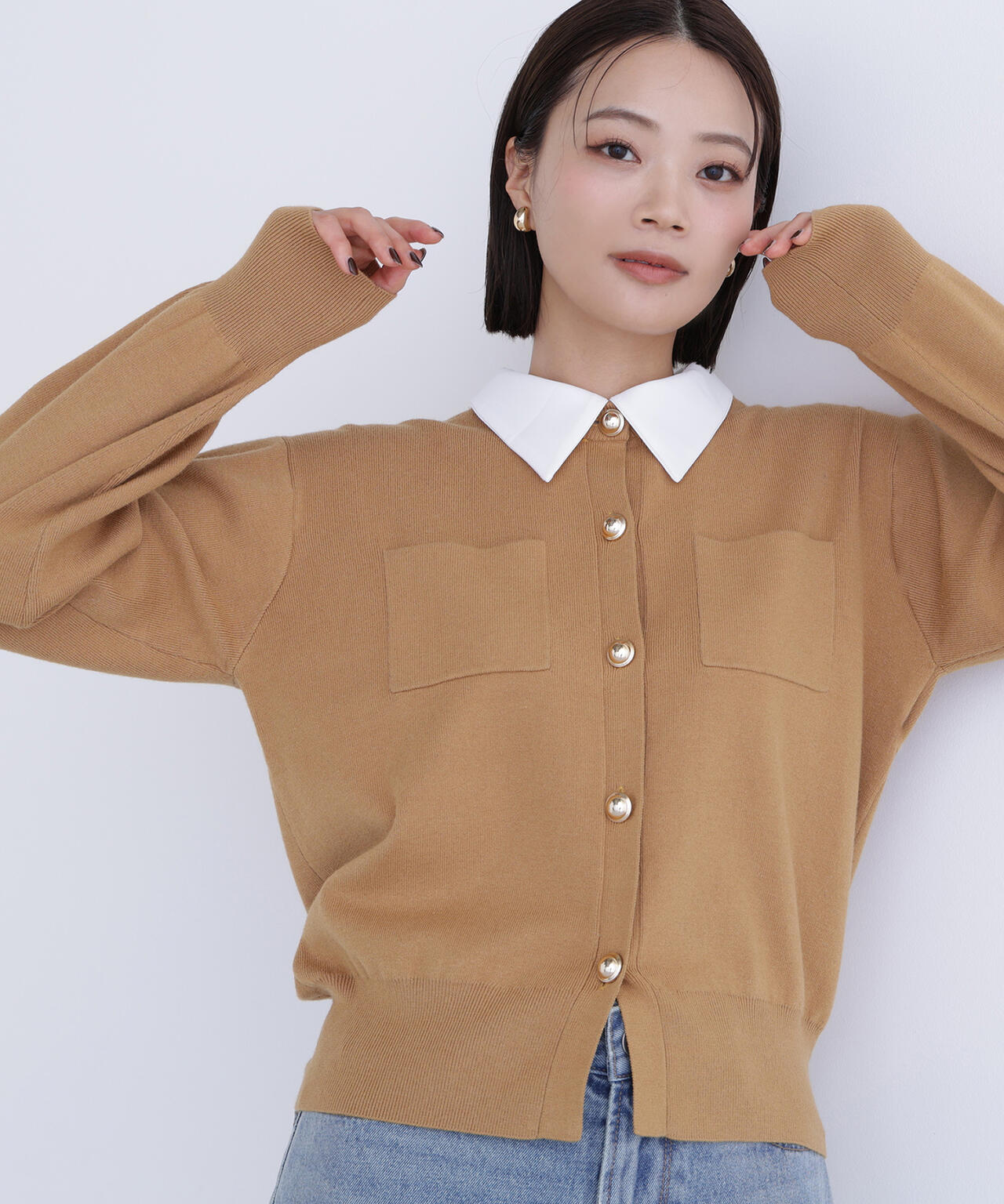 【Oggi掲載】2wayカラーニットジャケット