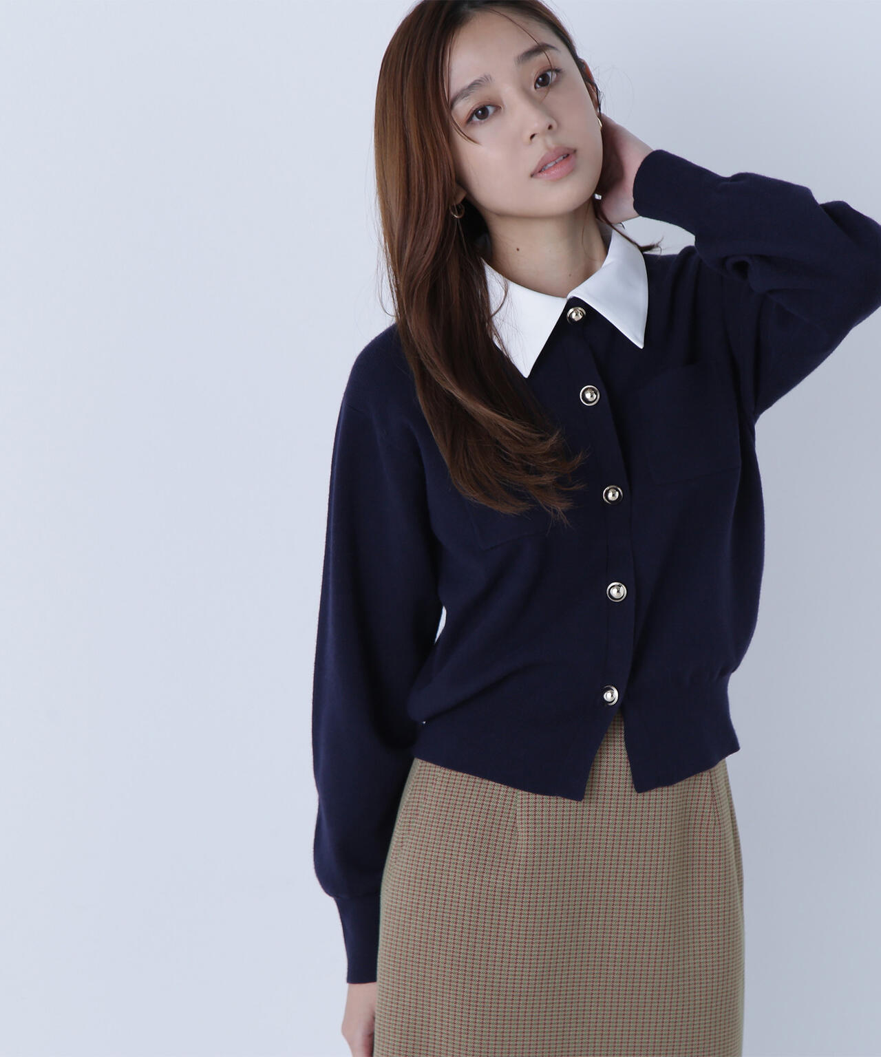 【Oggi掲載】2wayカラーニットジャケット