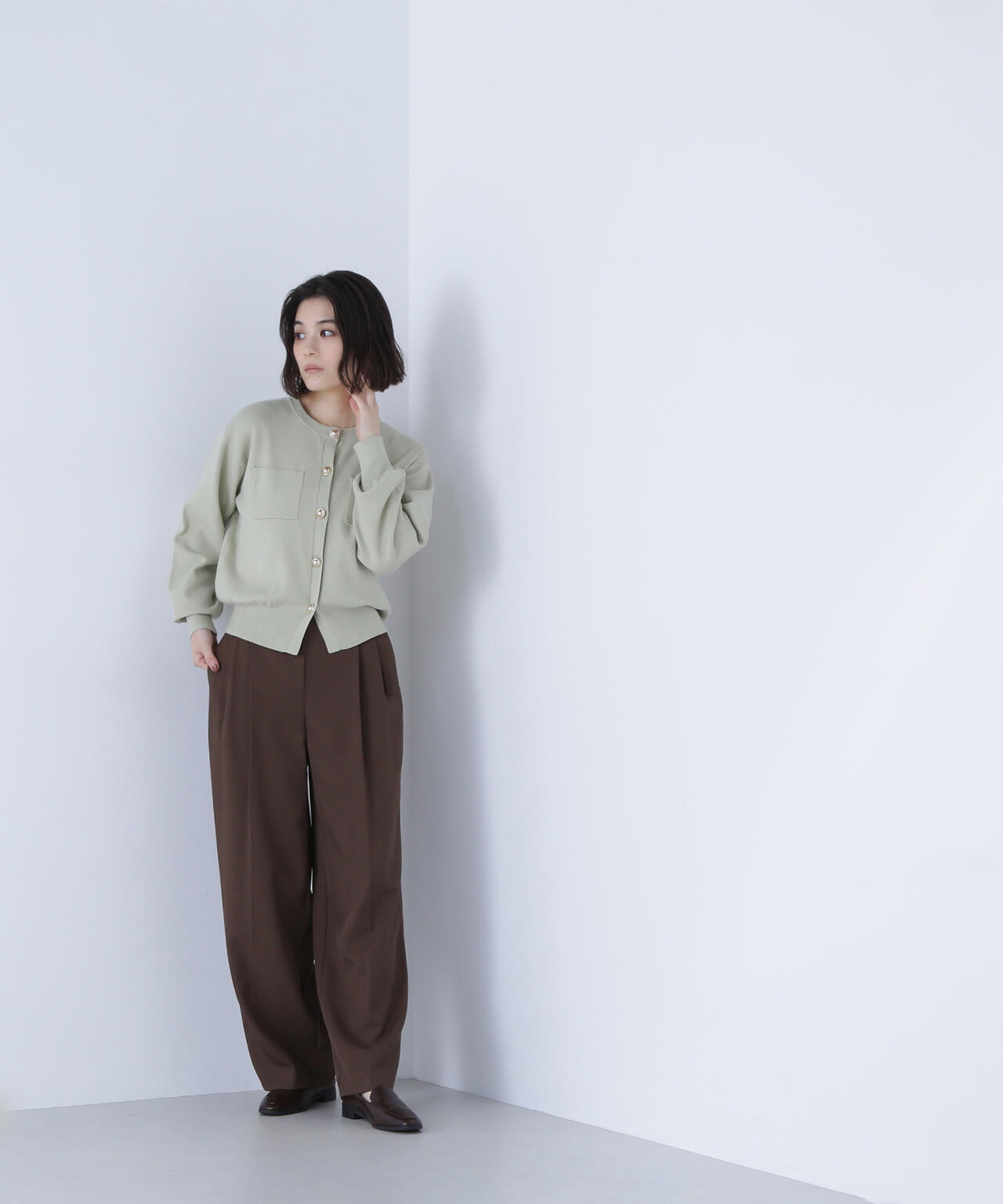 【Oggi掲載】2wayカラーニットジャケット