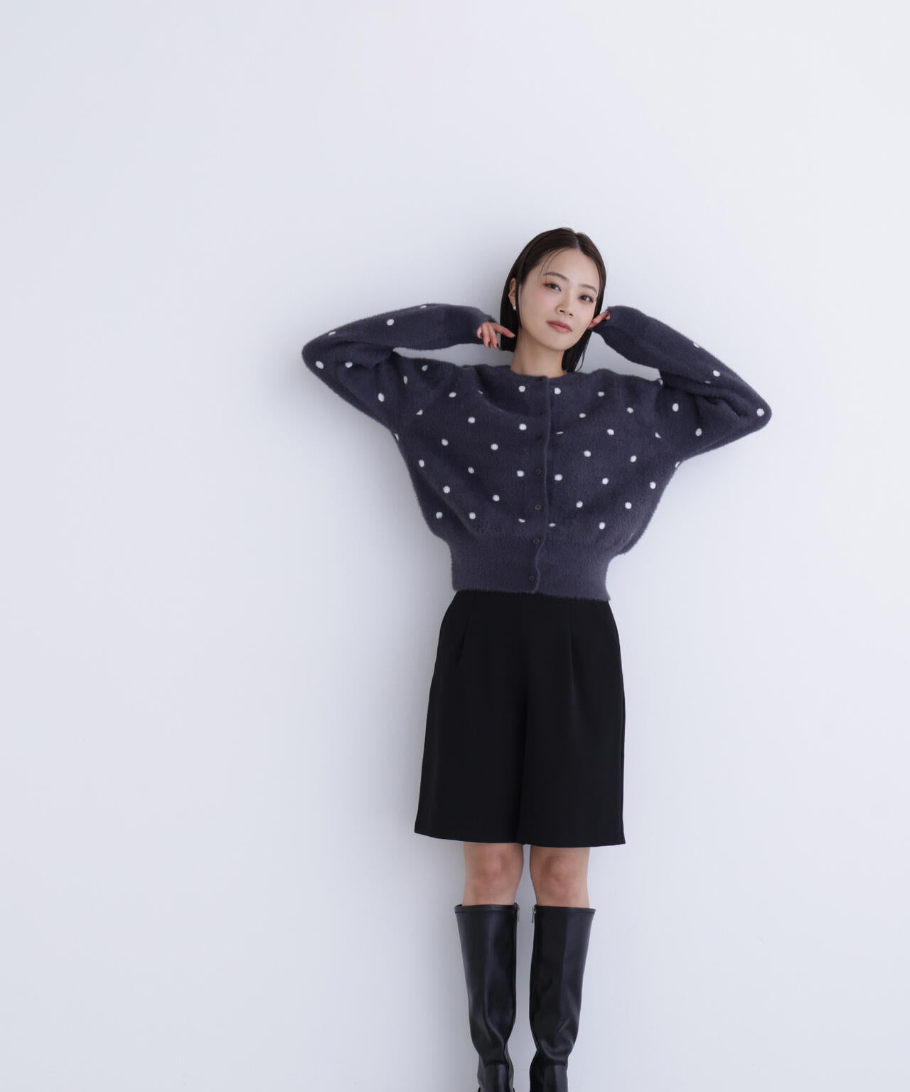 ドットシャギーカーディガン