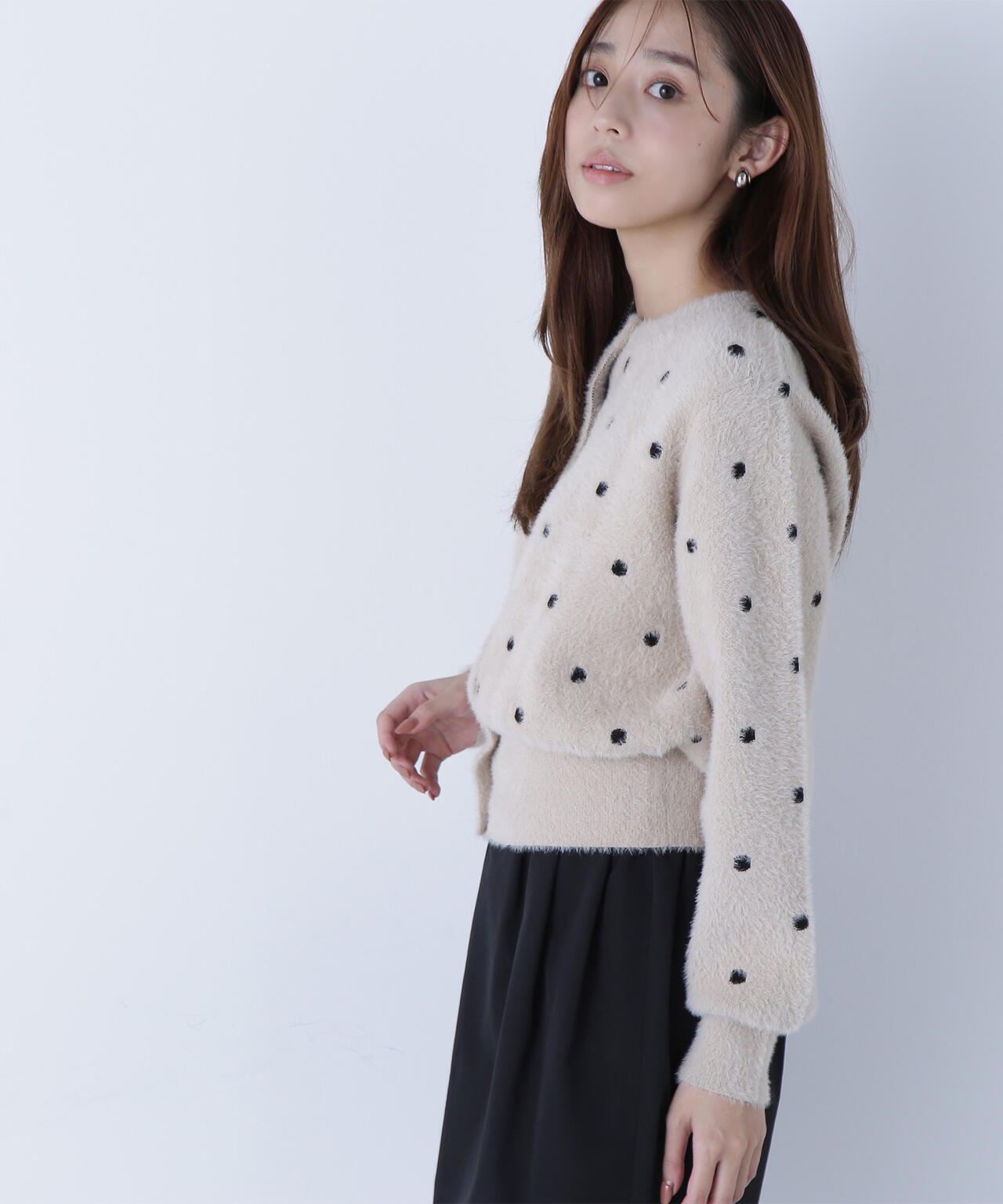 ドットシャギーカーディガン