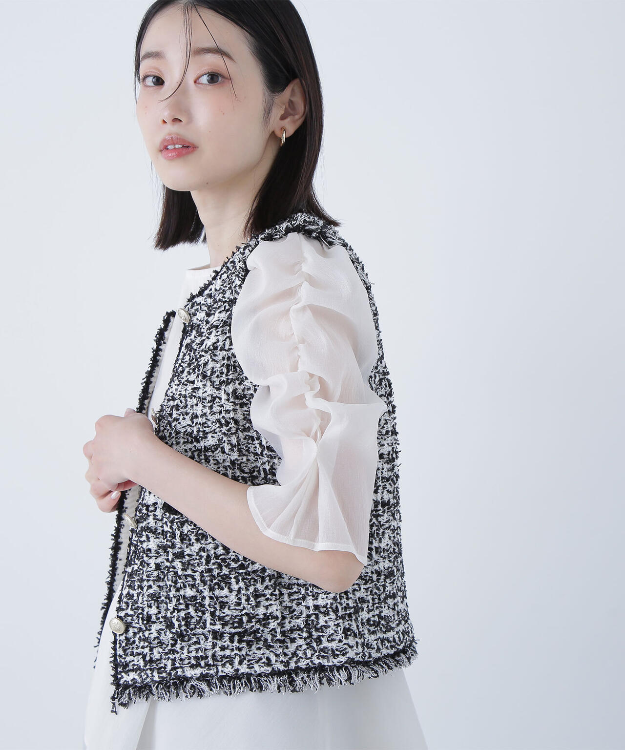 ツイーディーニットジレ