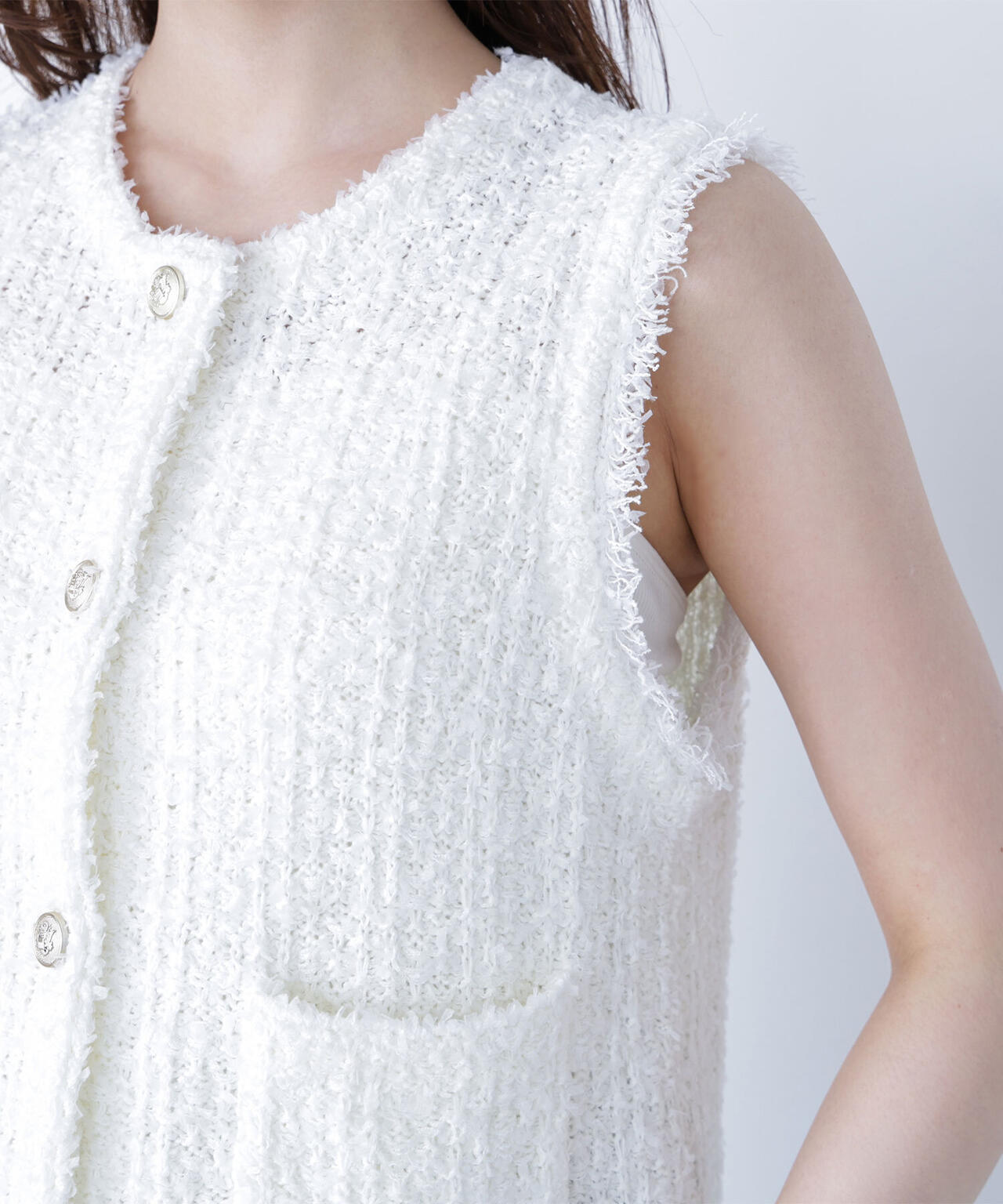 ツイーディーニットジレ