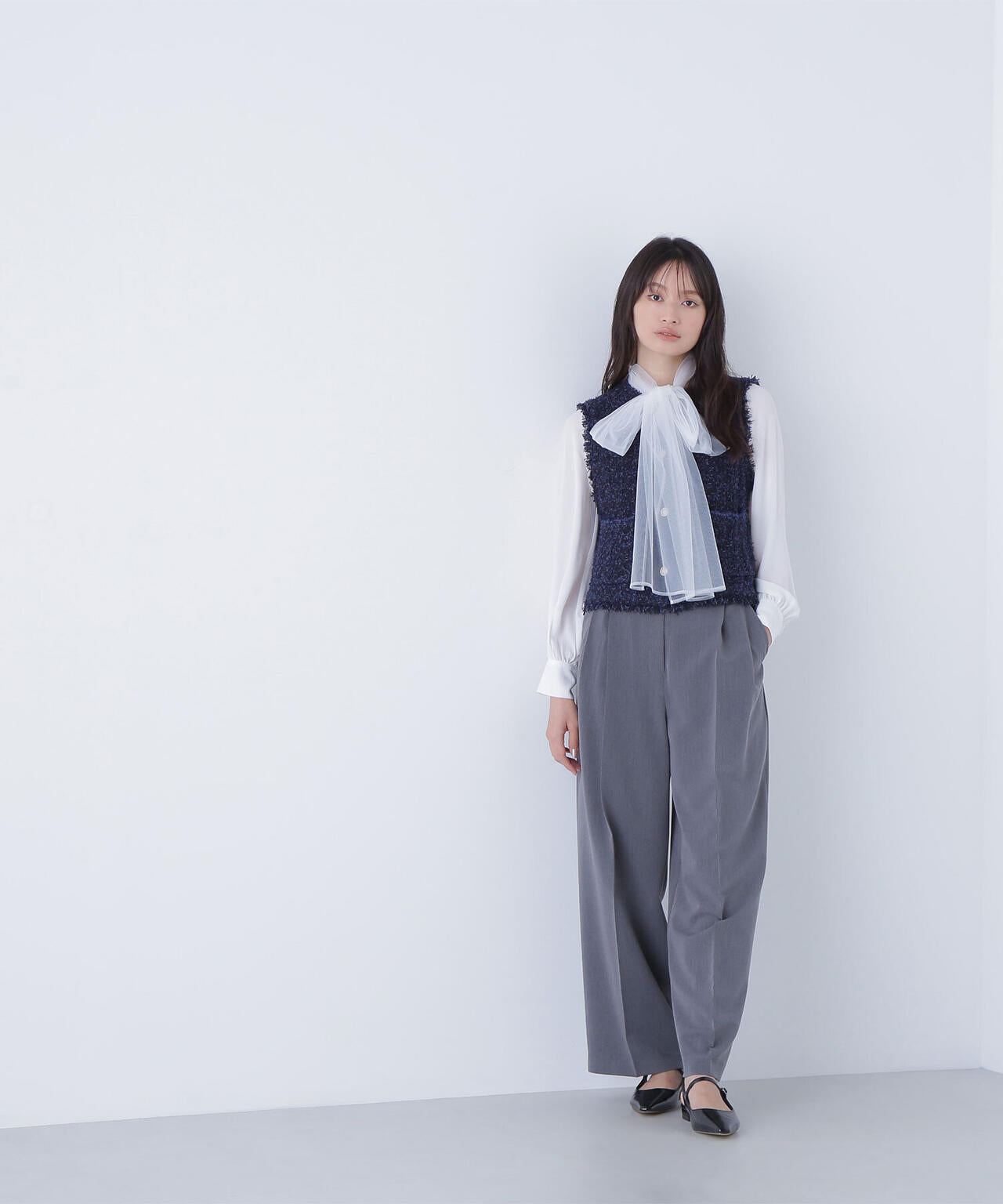 ツイーディーニットジレ