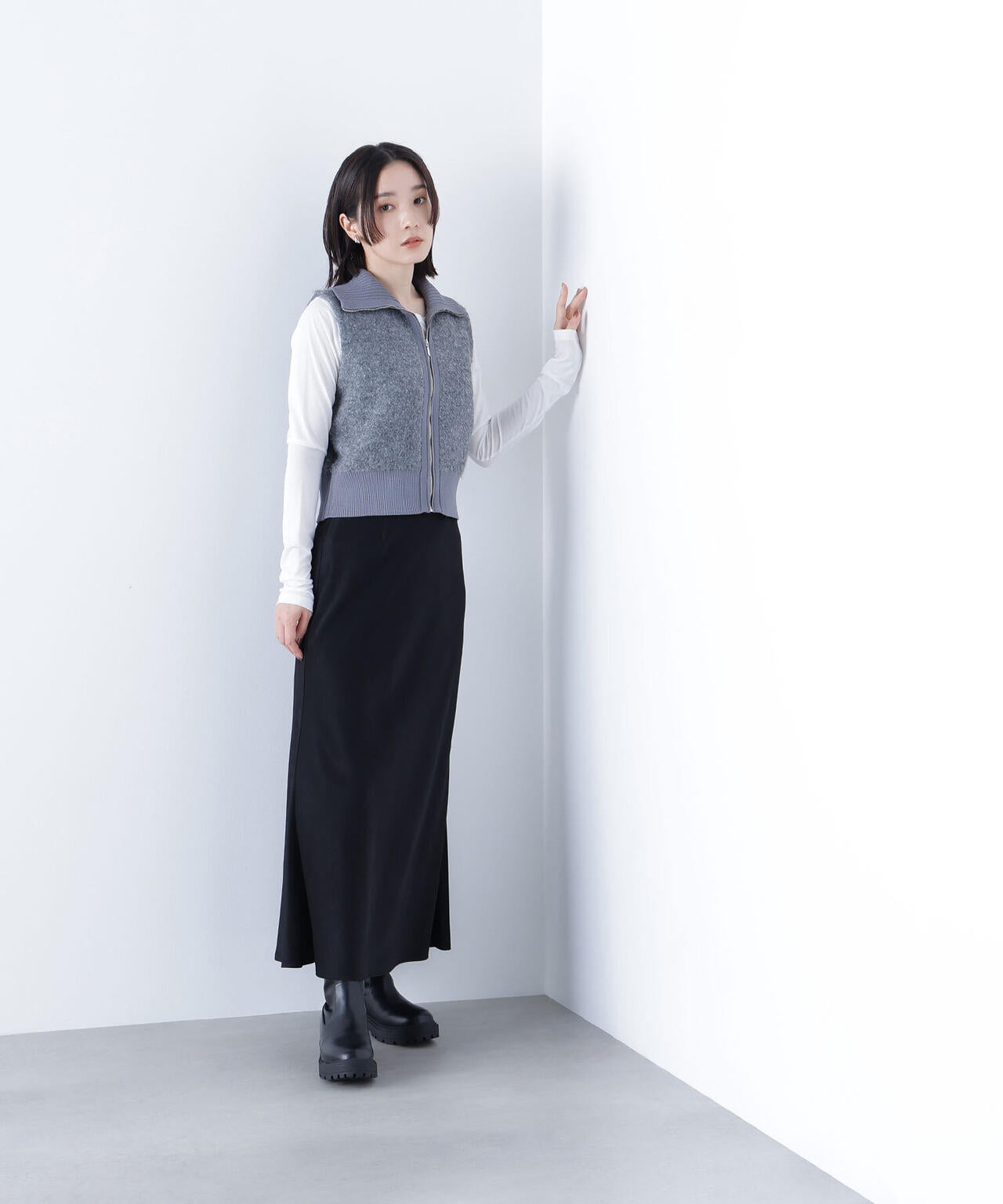 ブークレジップニットベスト