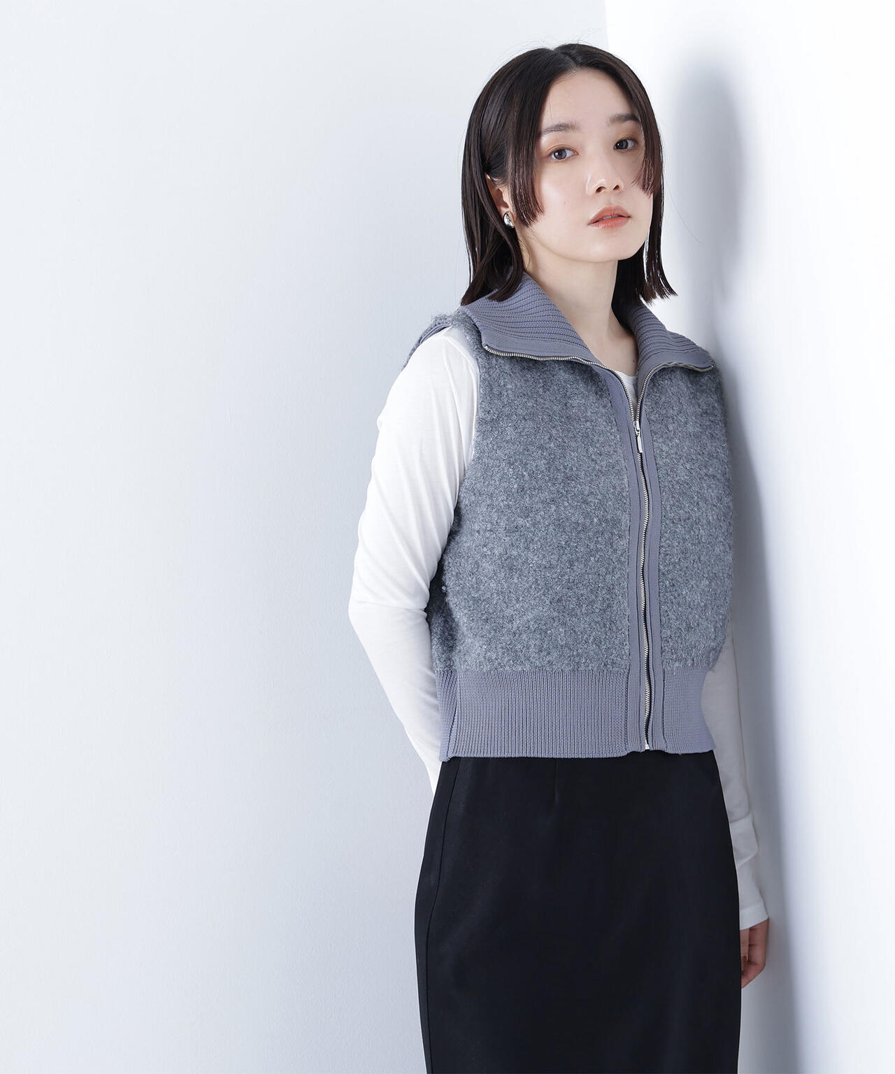 ブークレジップニットベスト