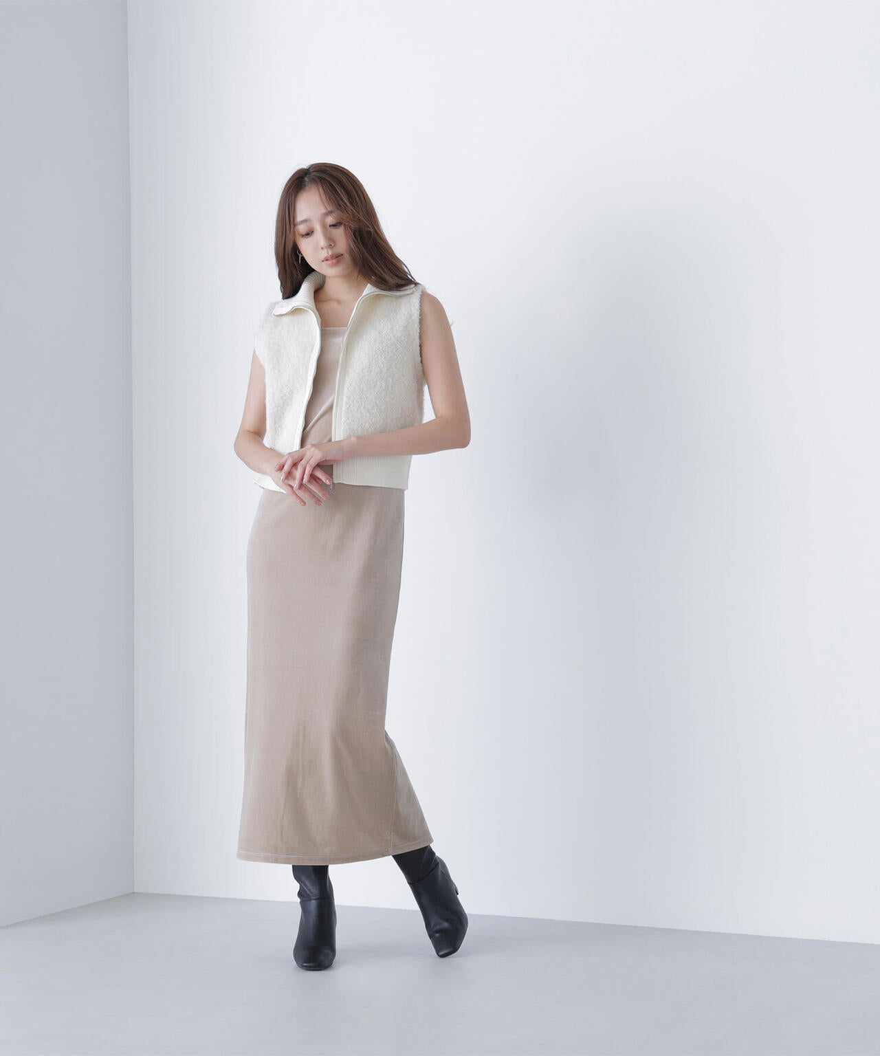 ブークレジップニットベスト