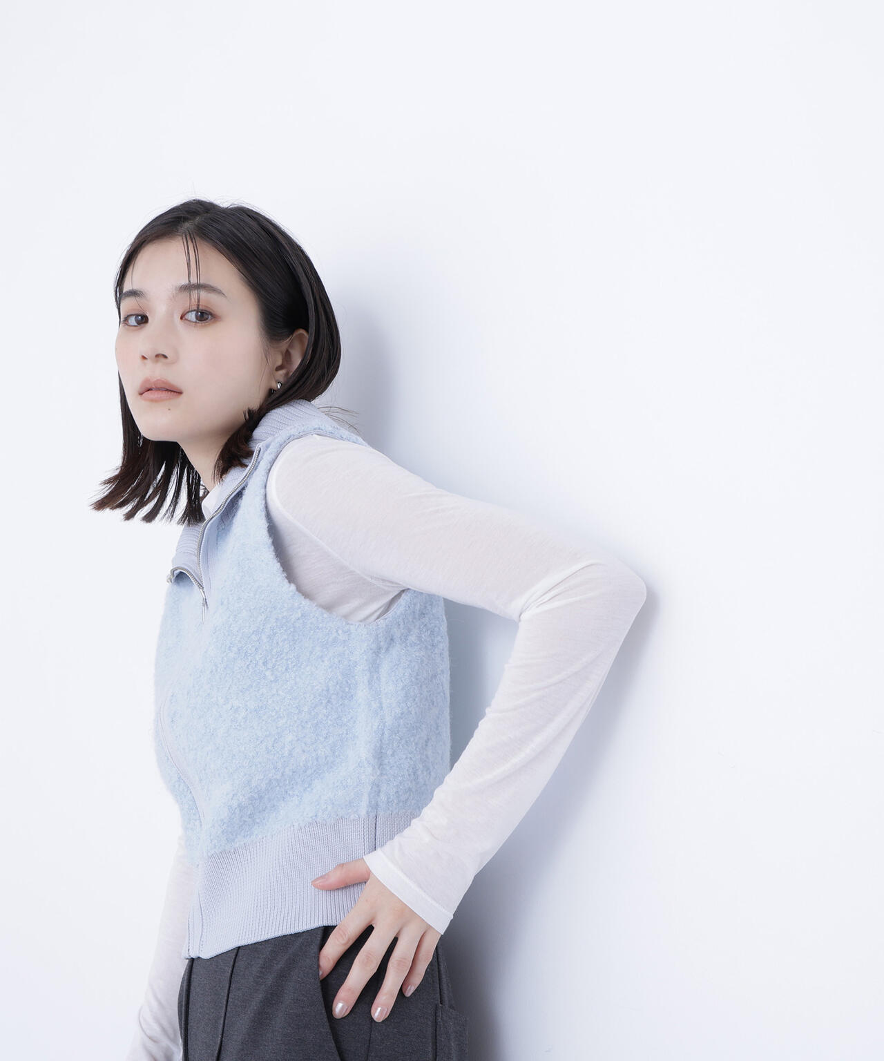 ブークレジップニットベスト