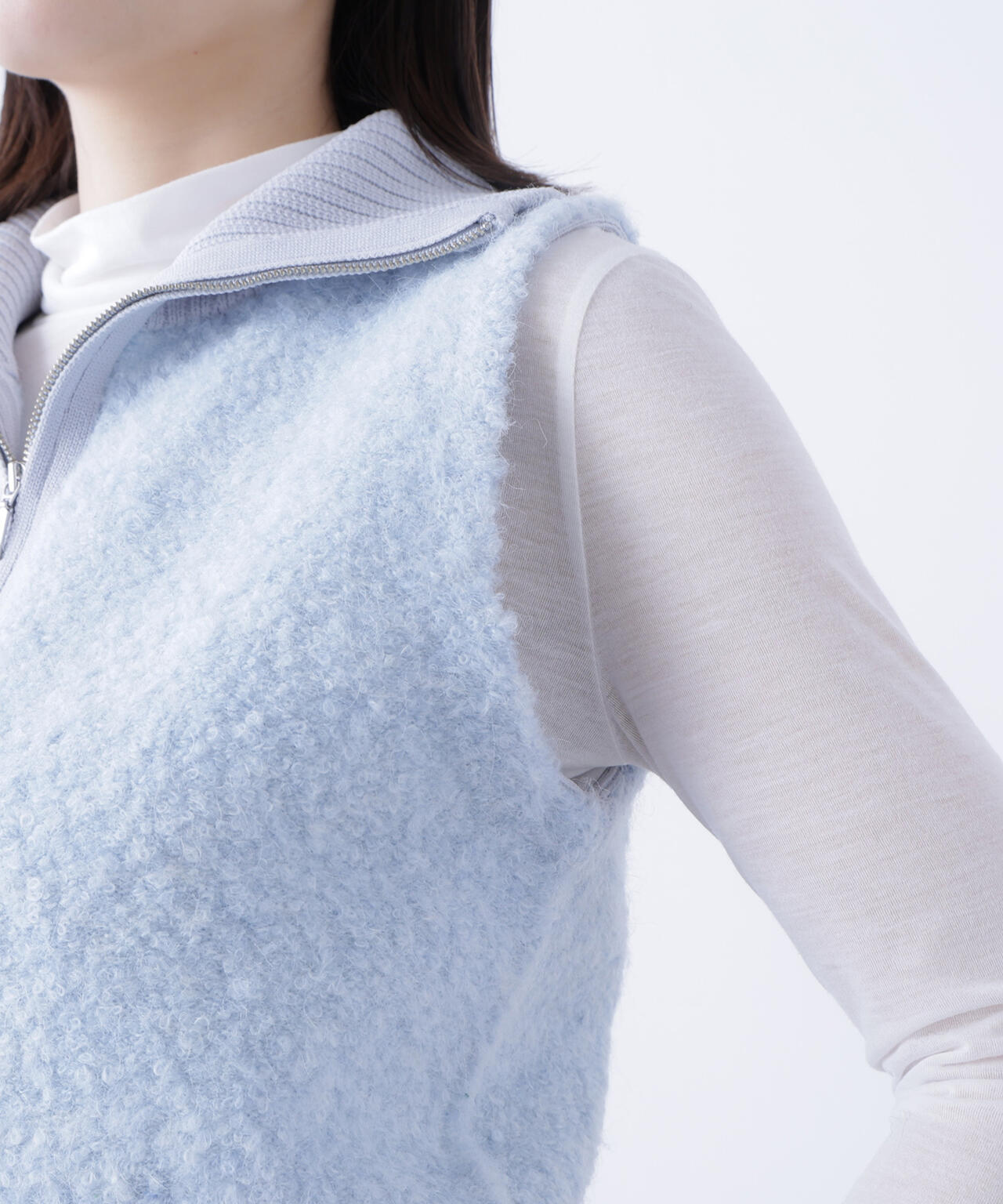 ブークレジップニットベスト