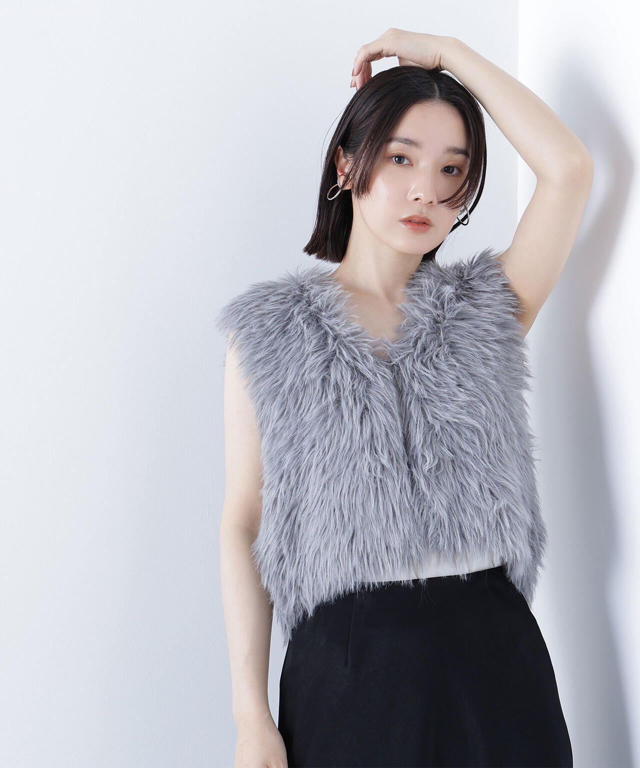 シャギーニットベスト