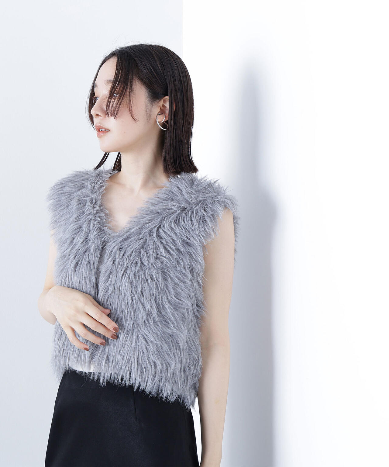 シャギーニットベスト