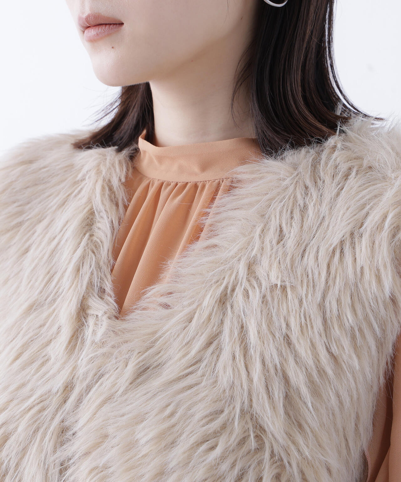 シャギーニットベスト