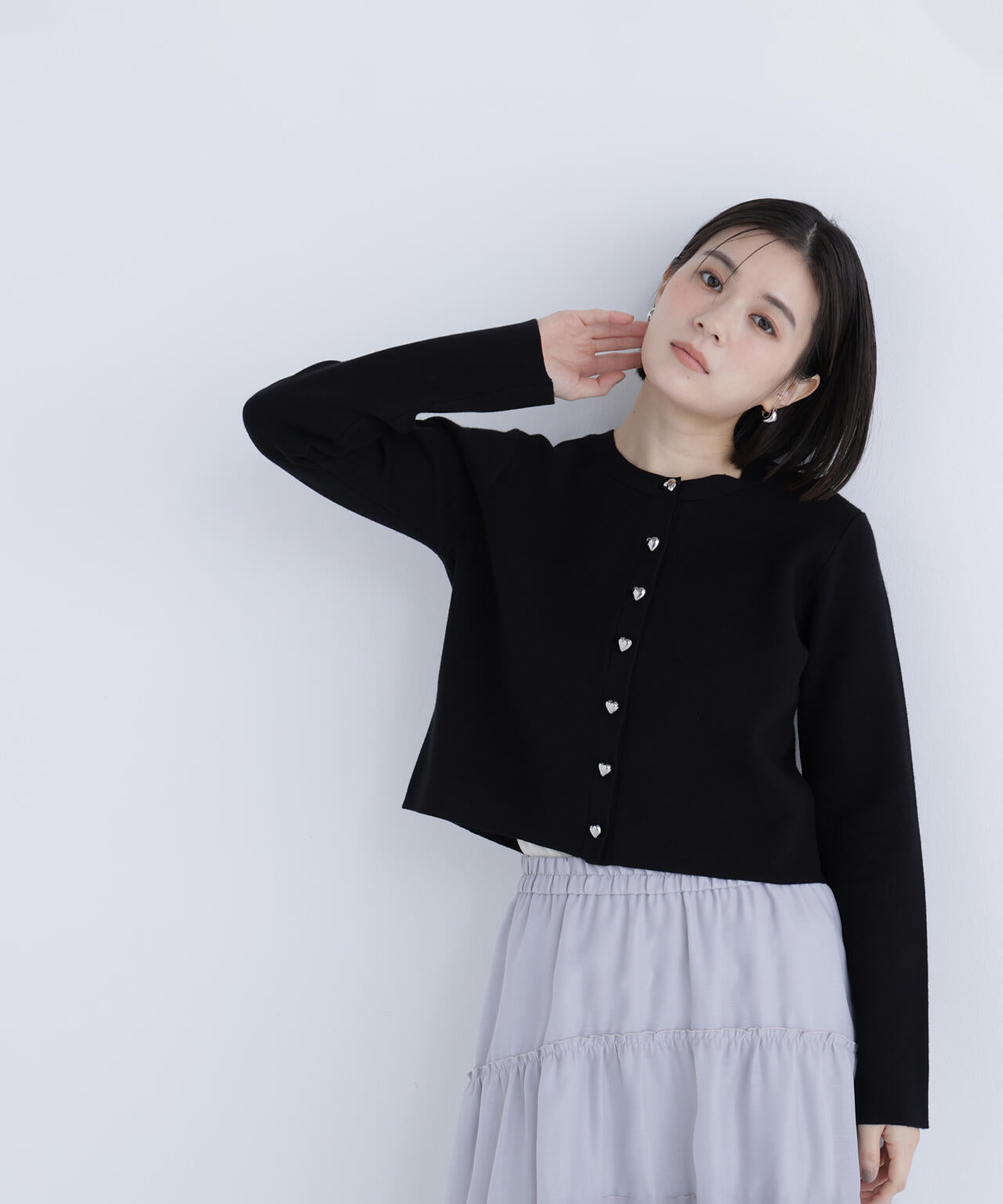 ハートボタンニットジャケット