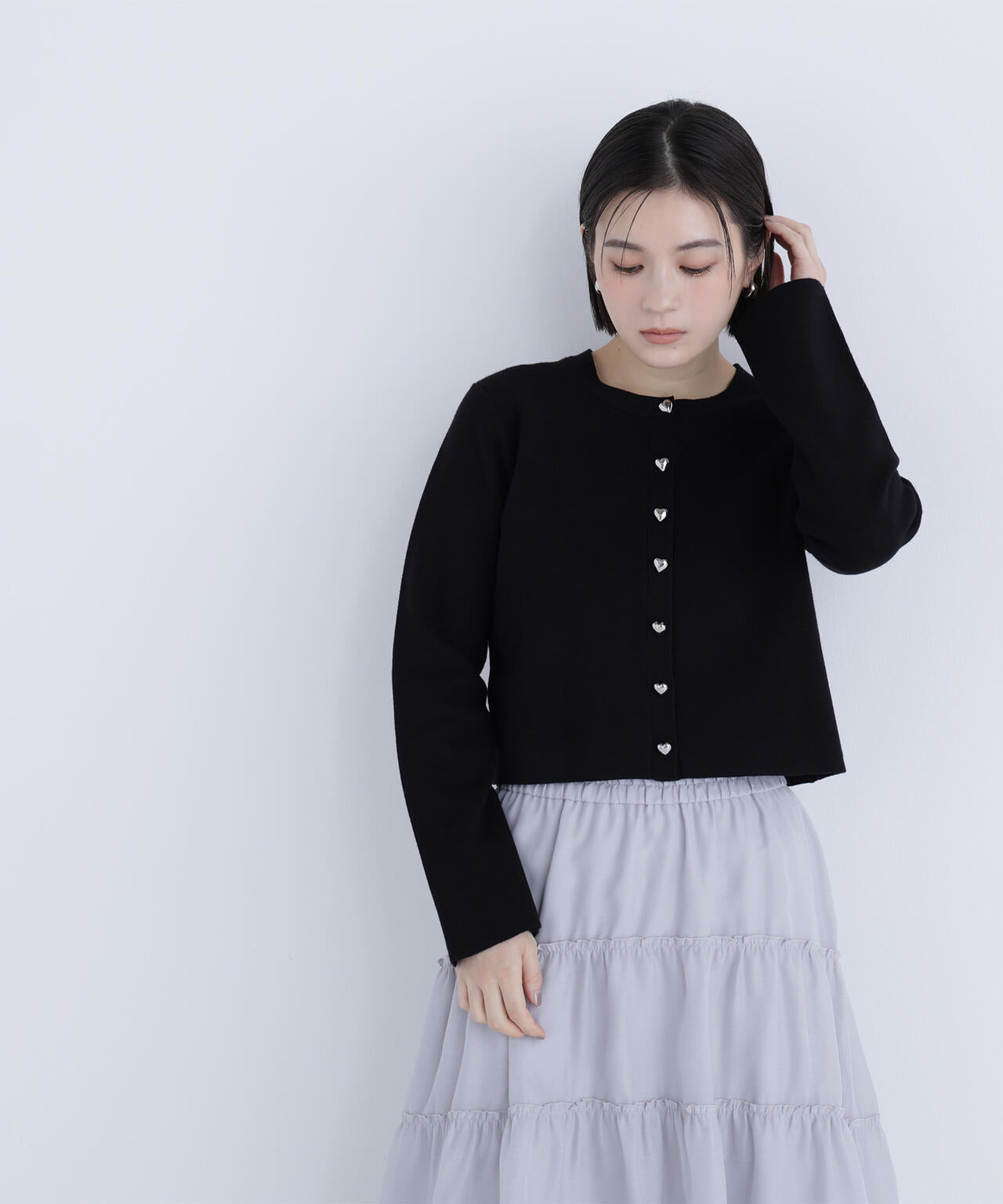 ハートボタンニットジャケット