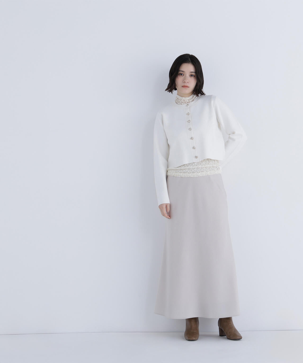 ハートボタンニットジャケット