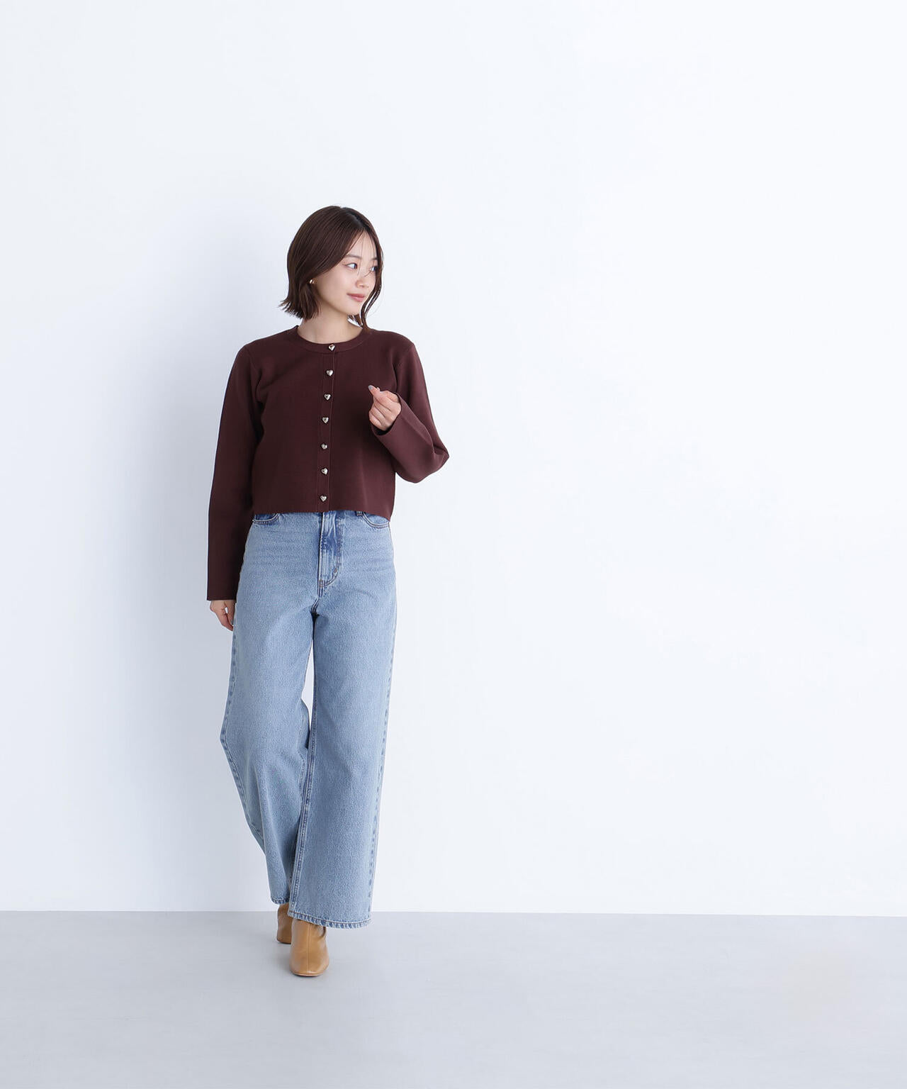 ハートボタンニットジャケット