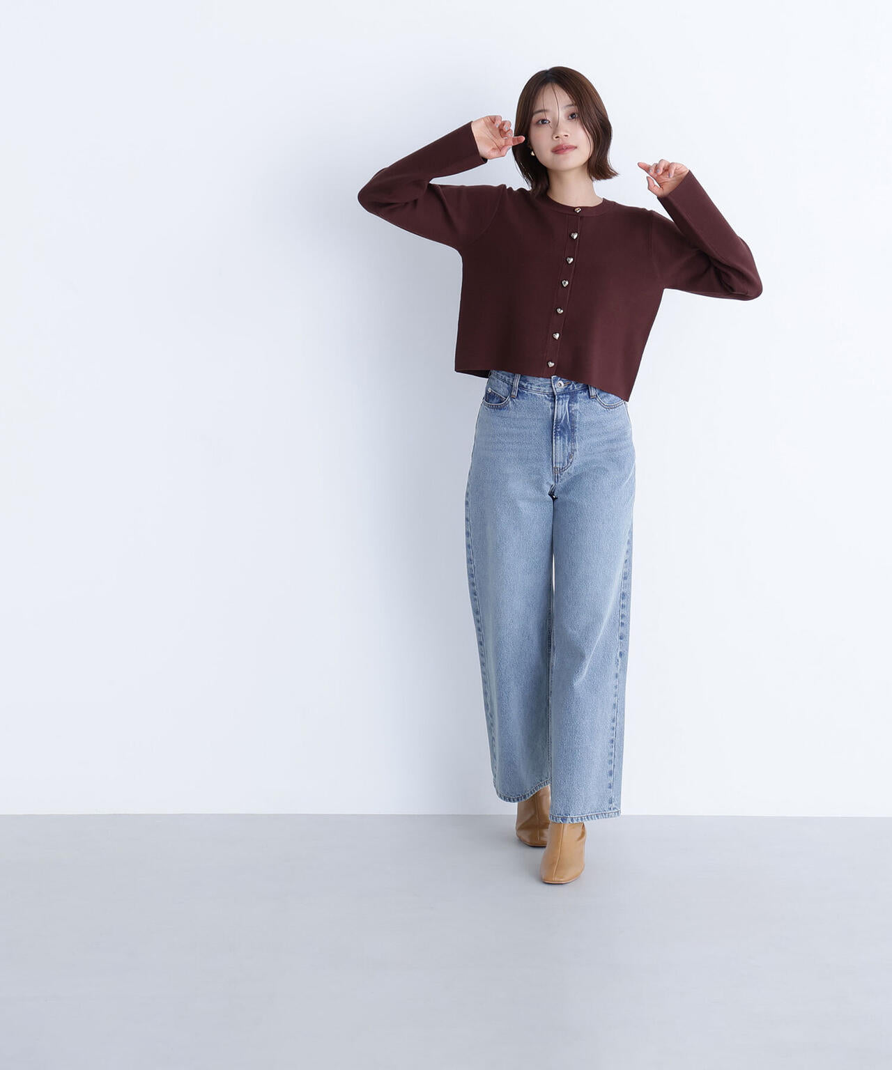 ハートボタンニットジャケット