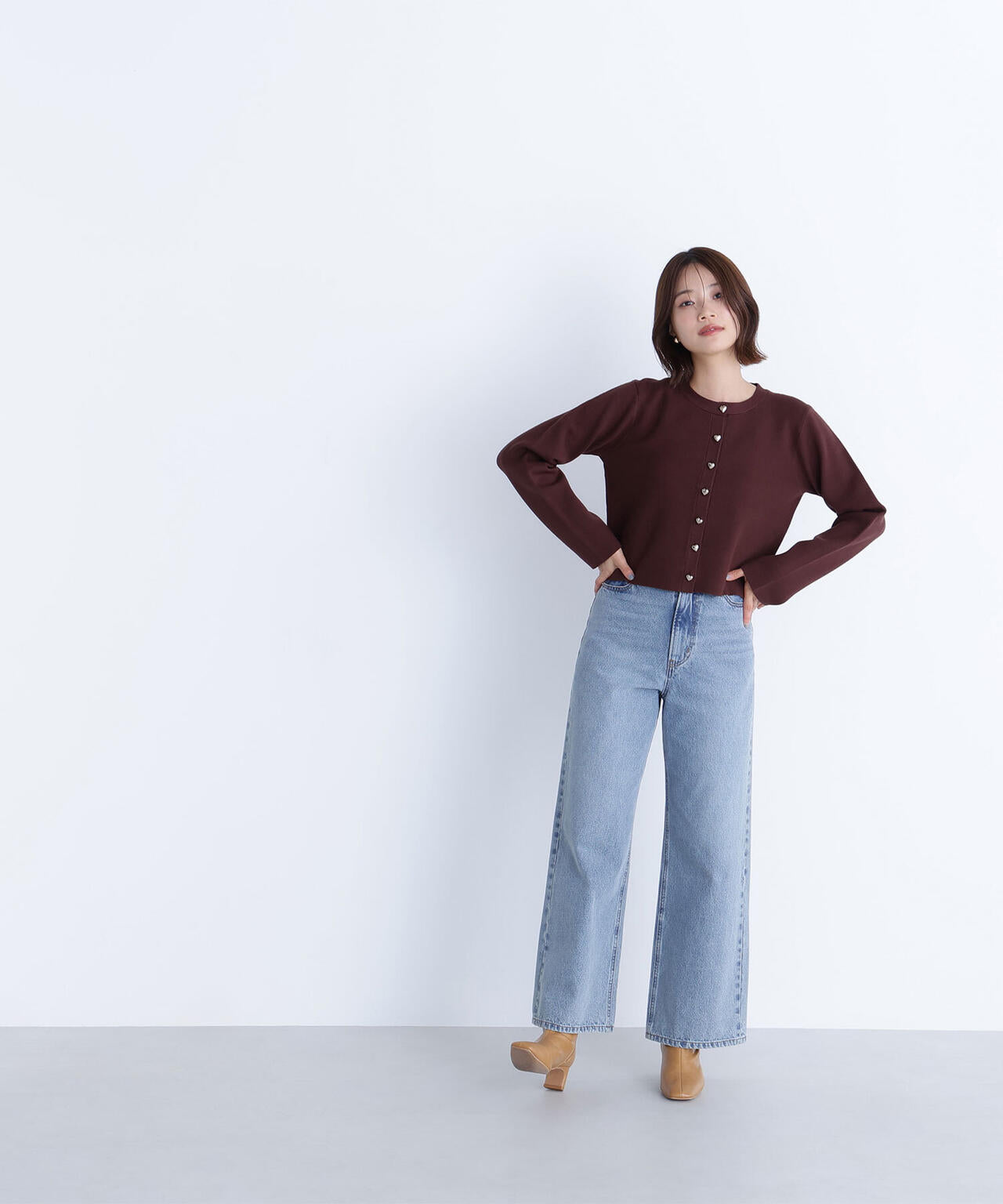 ハートボタンニットジャケット