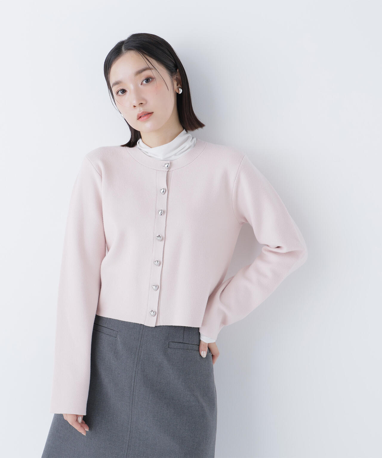 ハートボタンニットジャケット