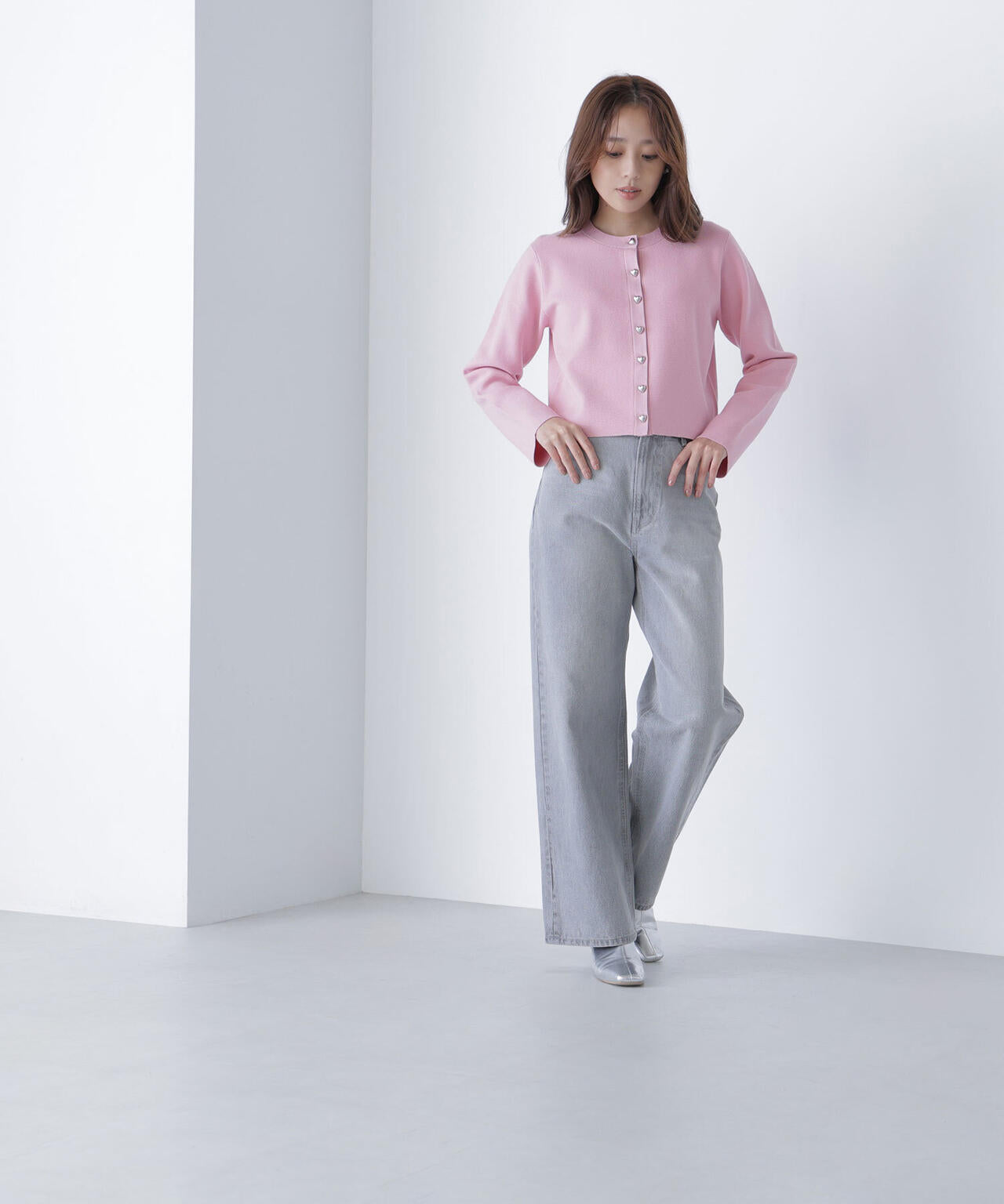 ハートボタンニットジャケット