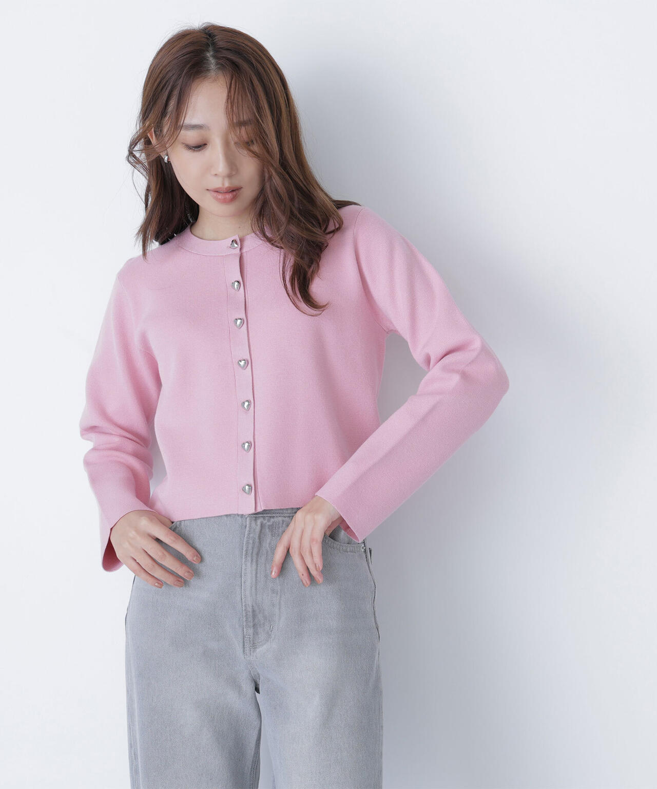 ハートボタンニットジャケット