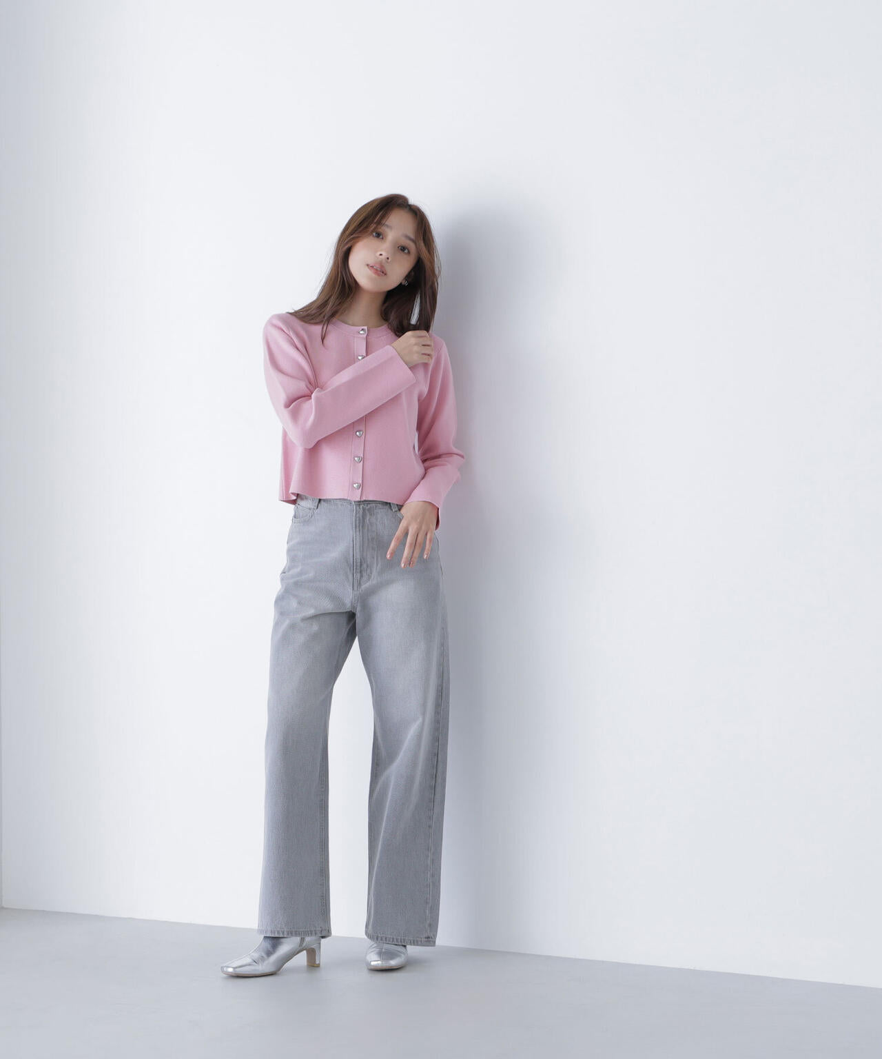 ハートボタンニットジャケット