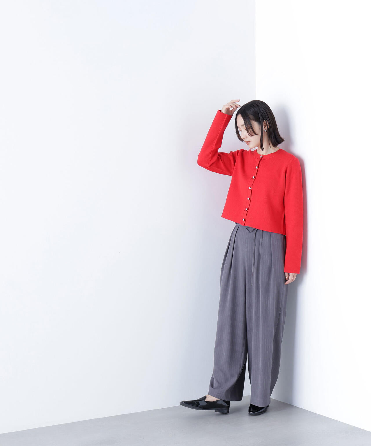 ハートボタンニットジャケット