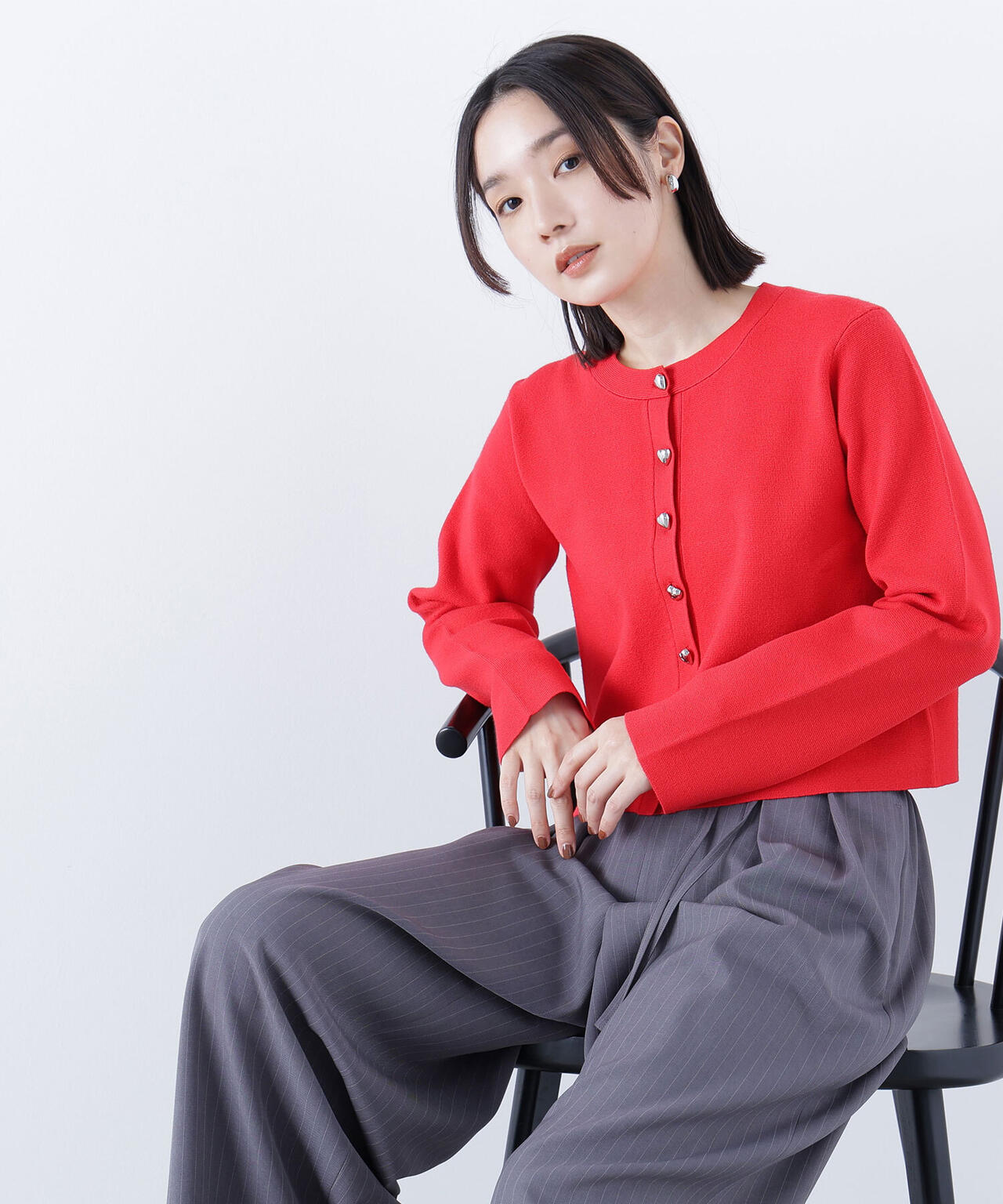 ハートボタンニットジャケット