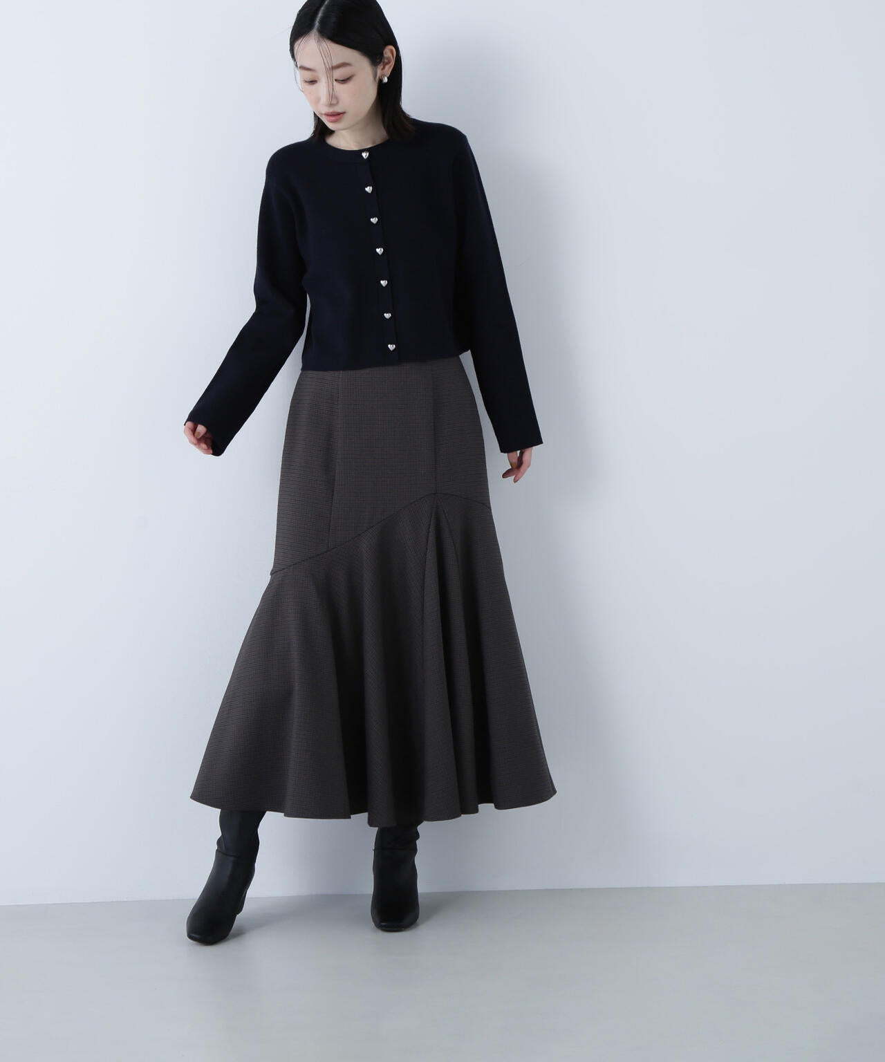 ハートボタンニットジャケット