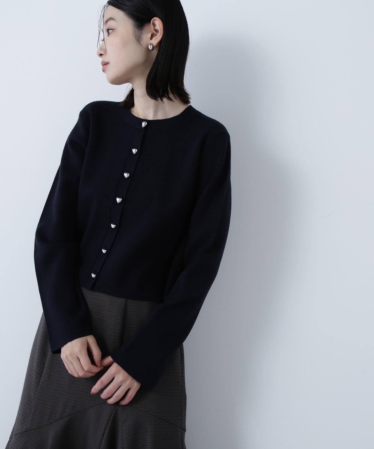 ハートボタンニットジャケット