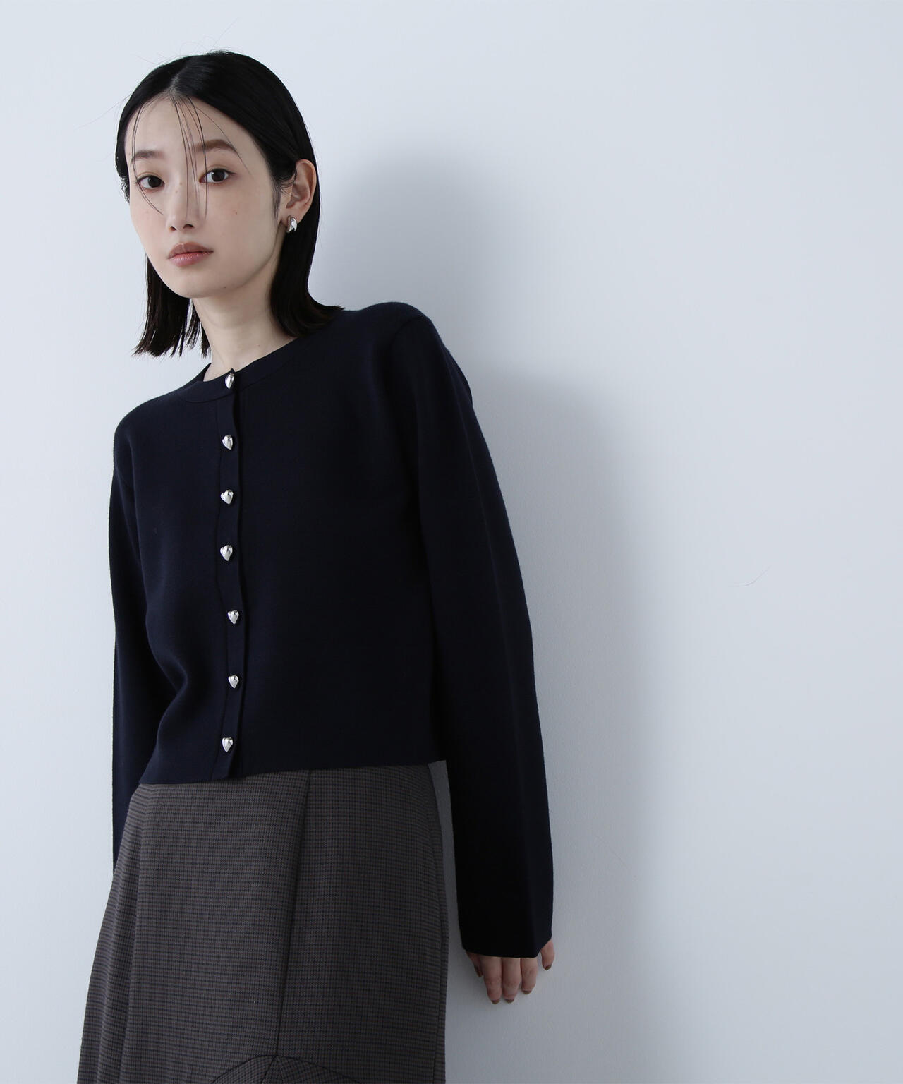 ハートボタンニットジャケット