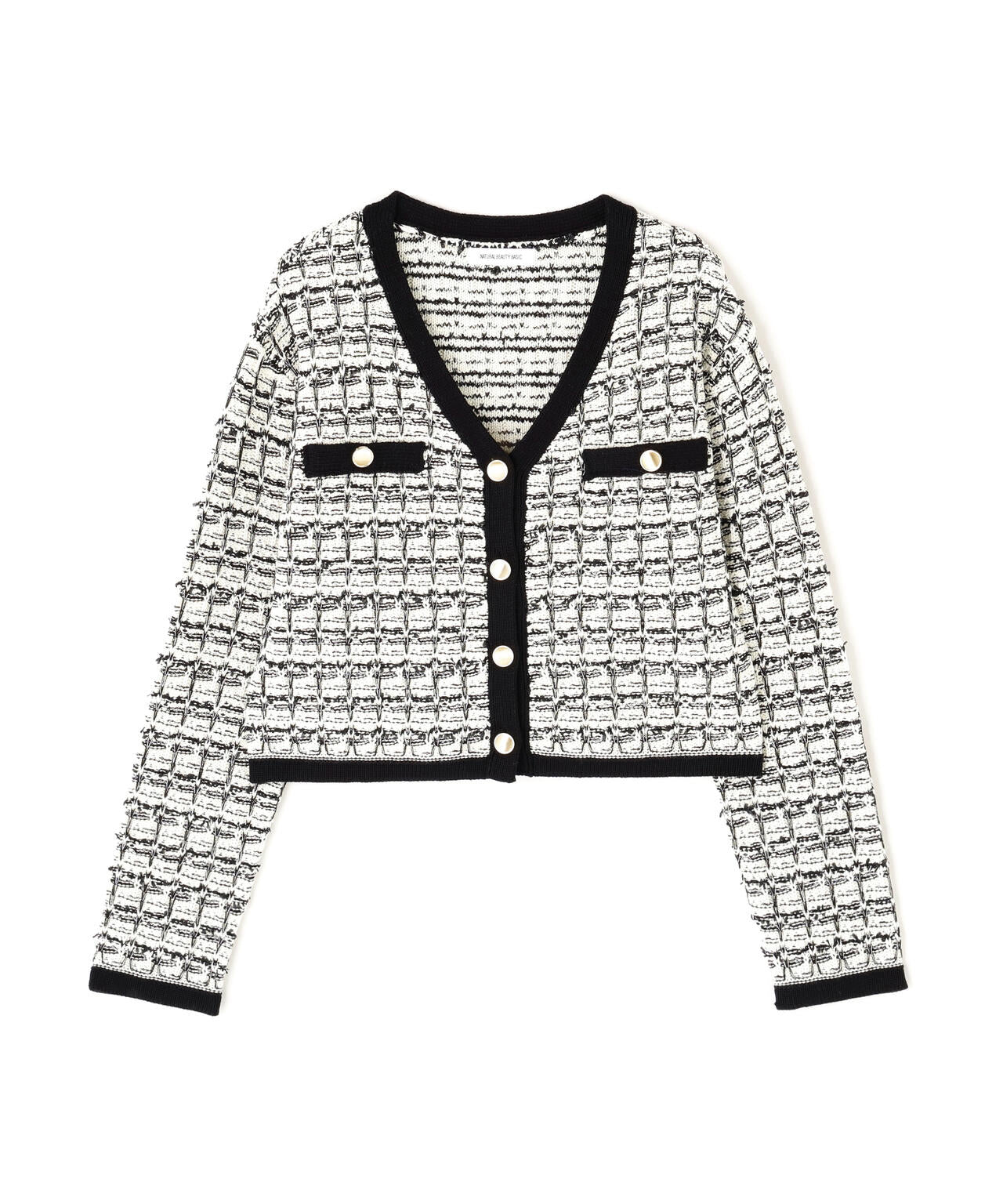 ツイードVネックカーディガン