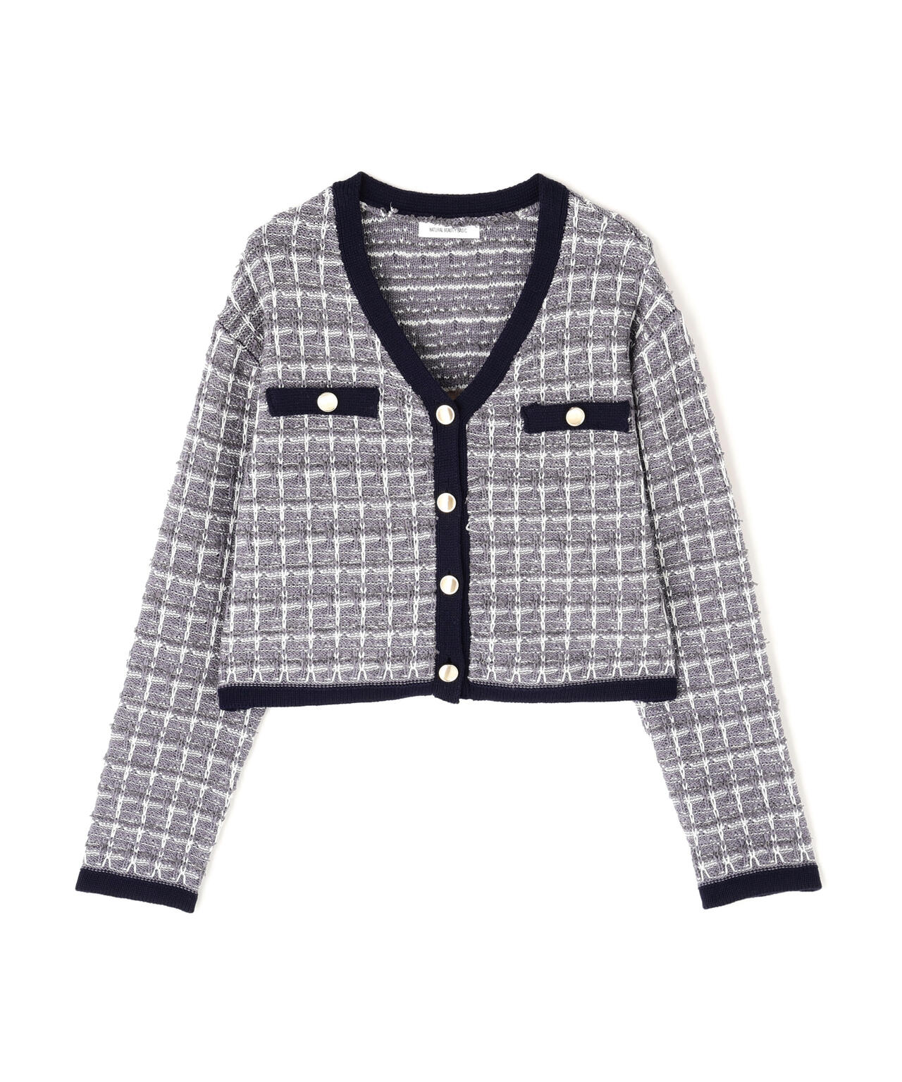 ツイードVネックカーディガン