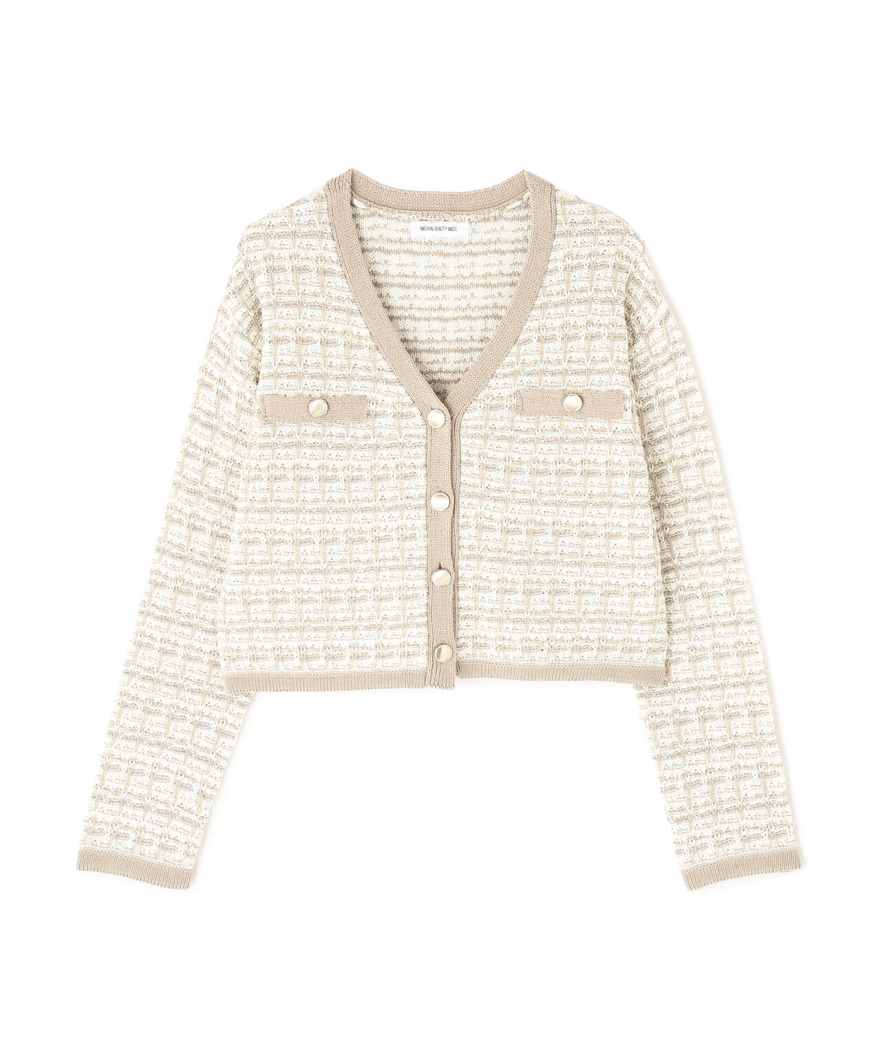 ツイードVネックカーディガン